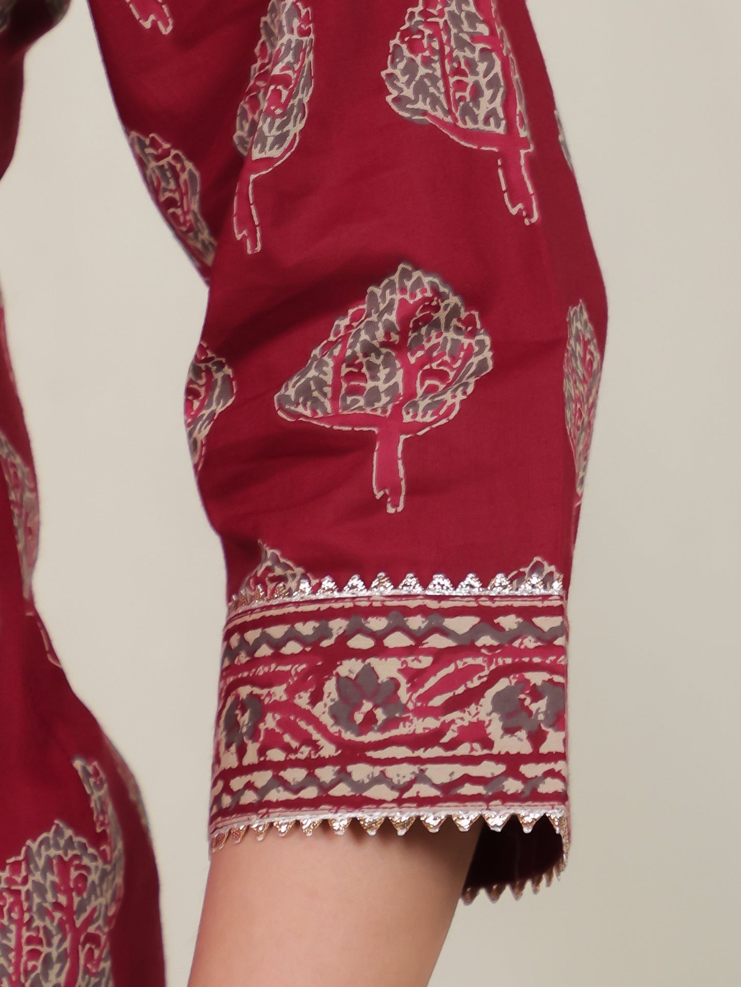 Soft Cotton Butta Straight Rust Kurta