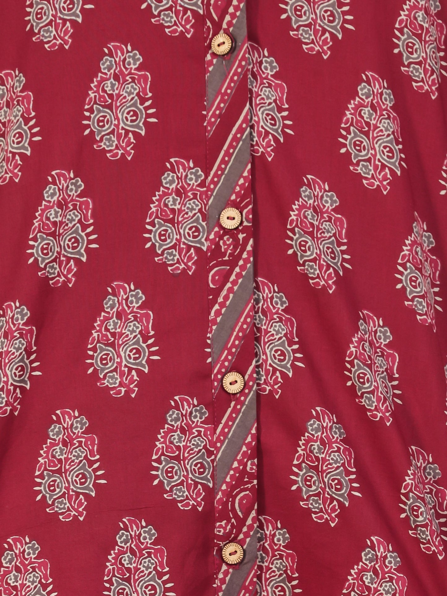 Soft Cotton Butti Straight Maroon Kurta