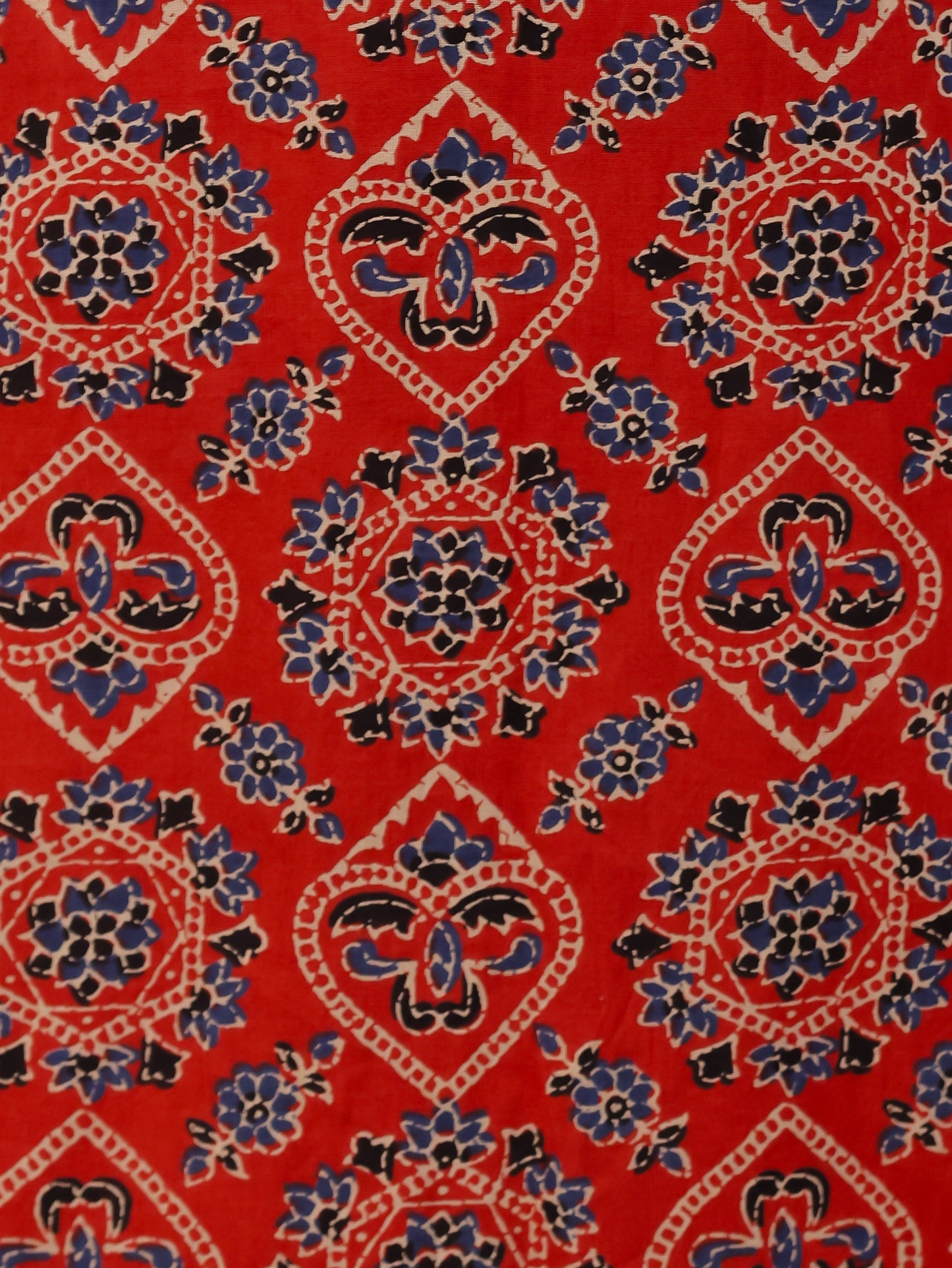 Soft Cotton Geometric Pathani Red Kurta