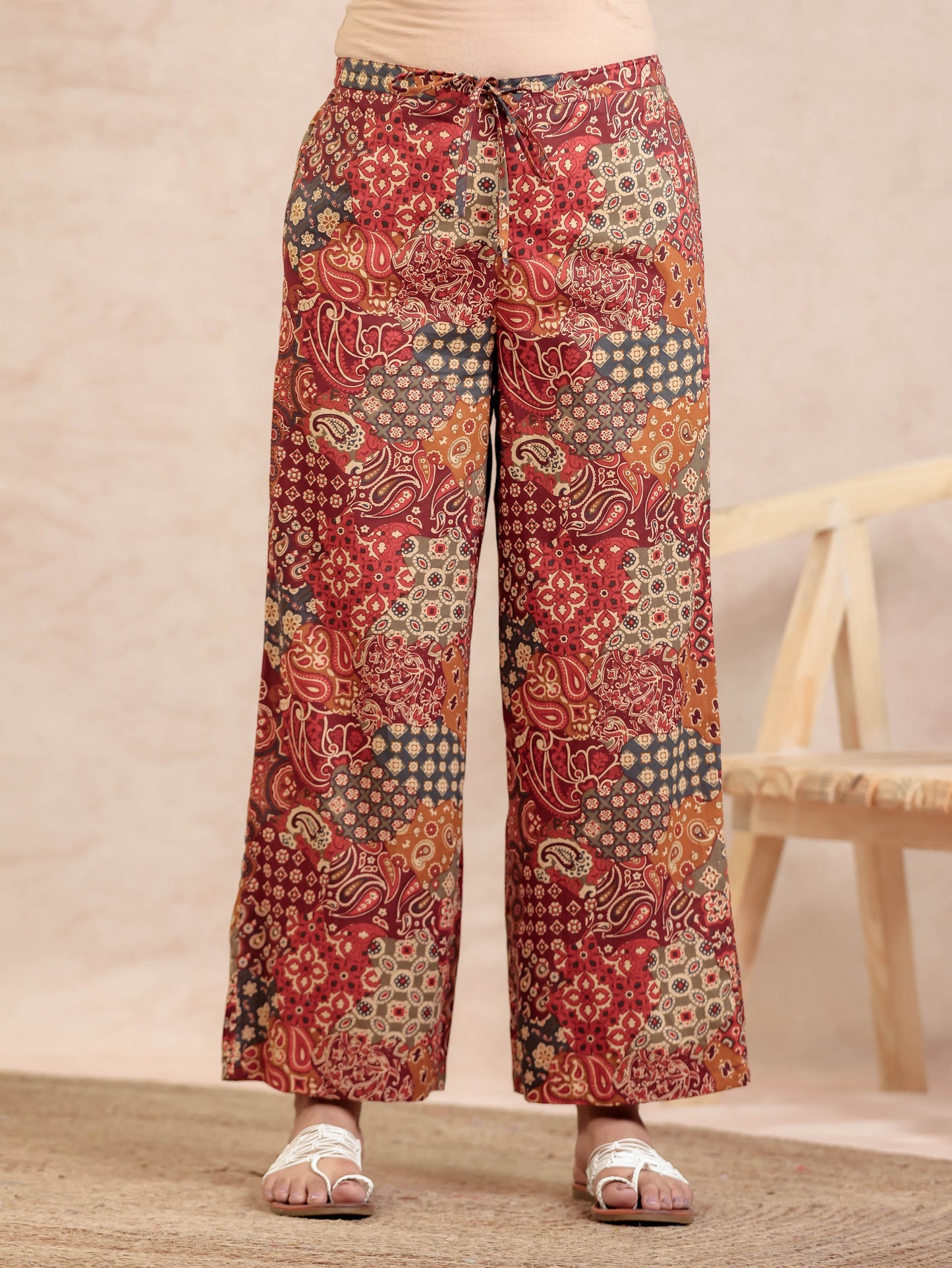 Soft Cotton Patchwork Straight Multicolor Kurta