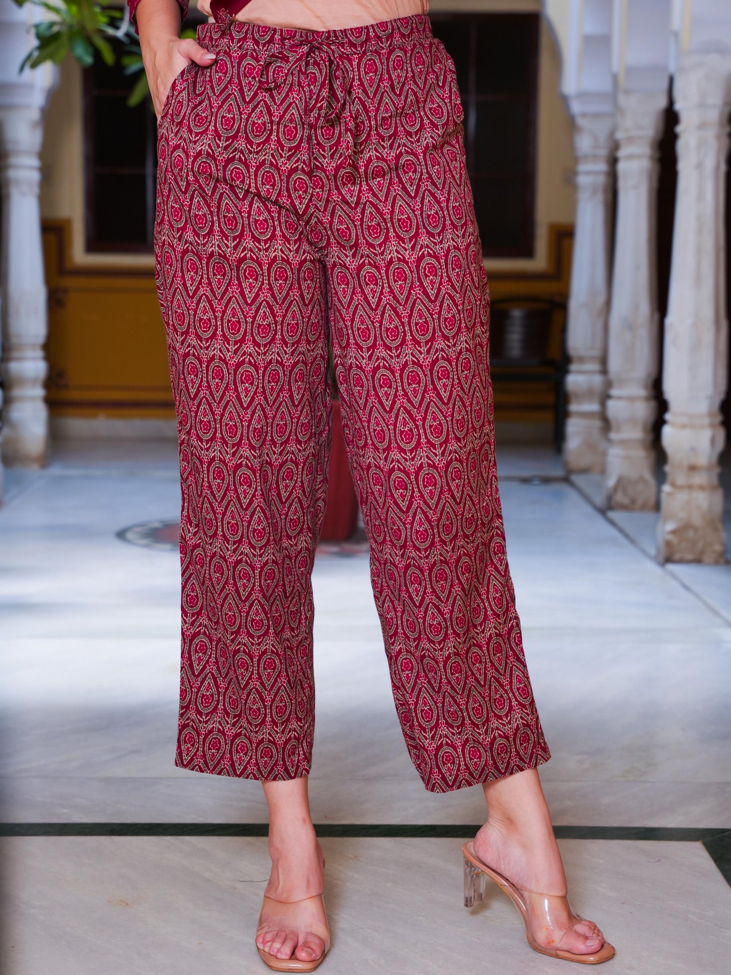 Soft Cotton Butta High Low Rust Kurta