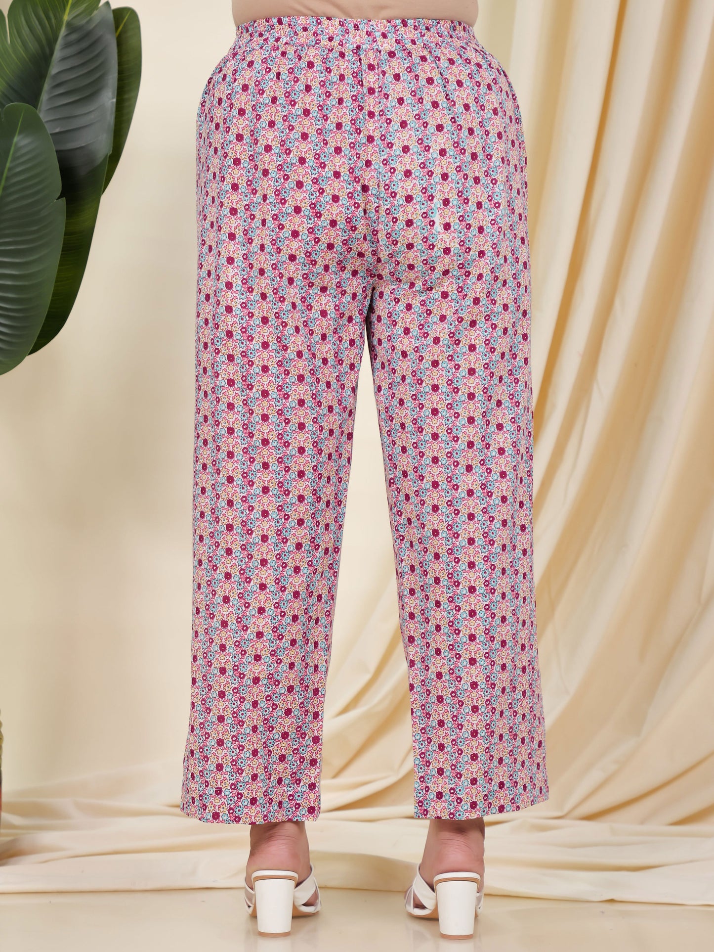 Soft Cotton Floral Straight Wine Kurta