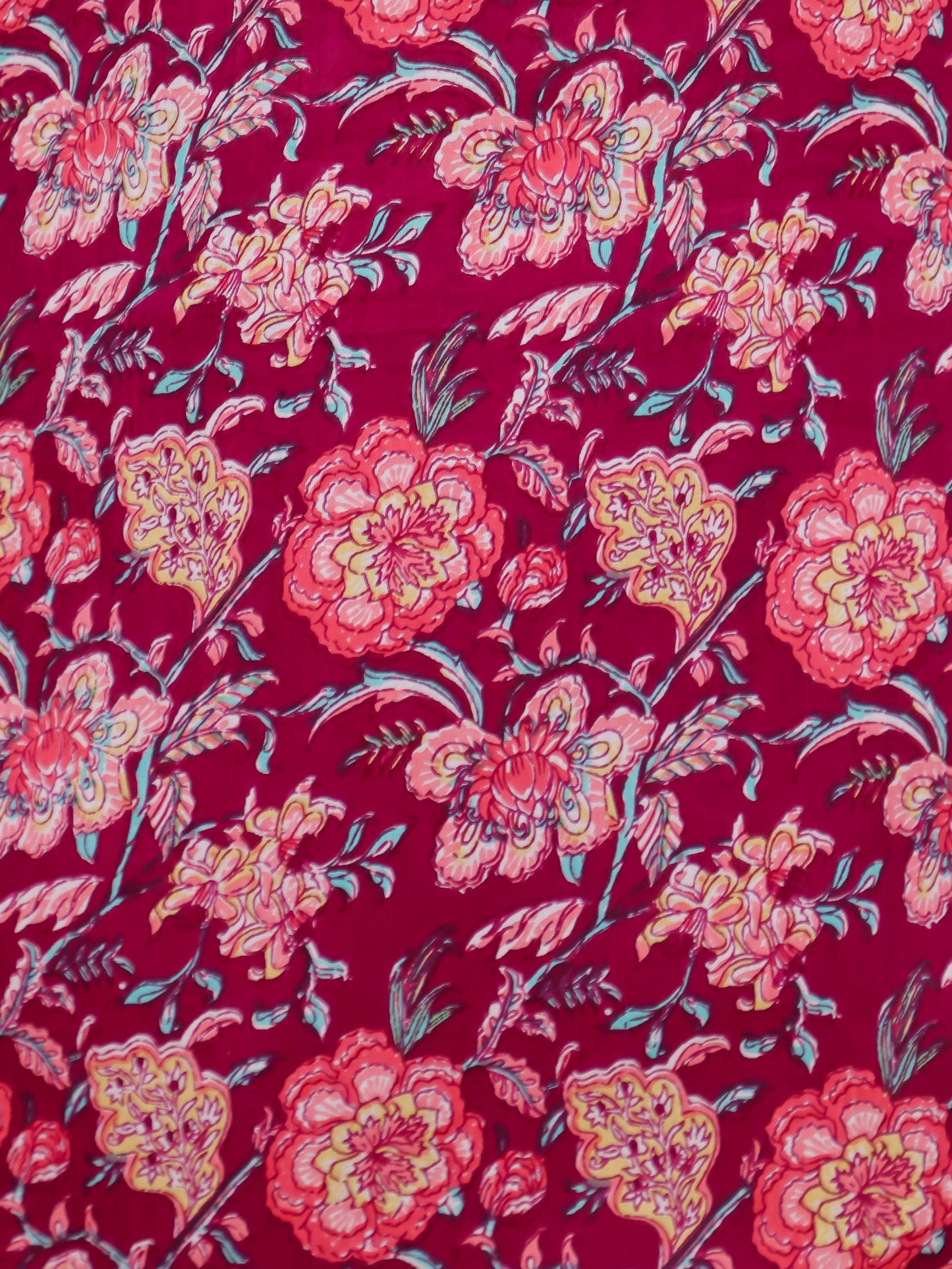 Soft Cotton Floral Straight Wine Kurta