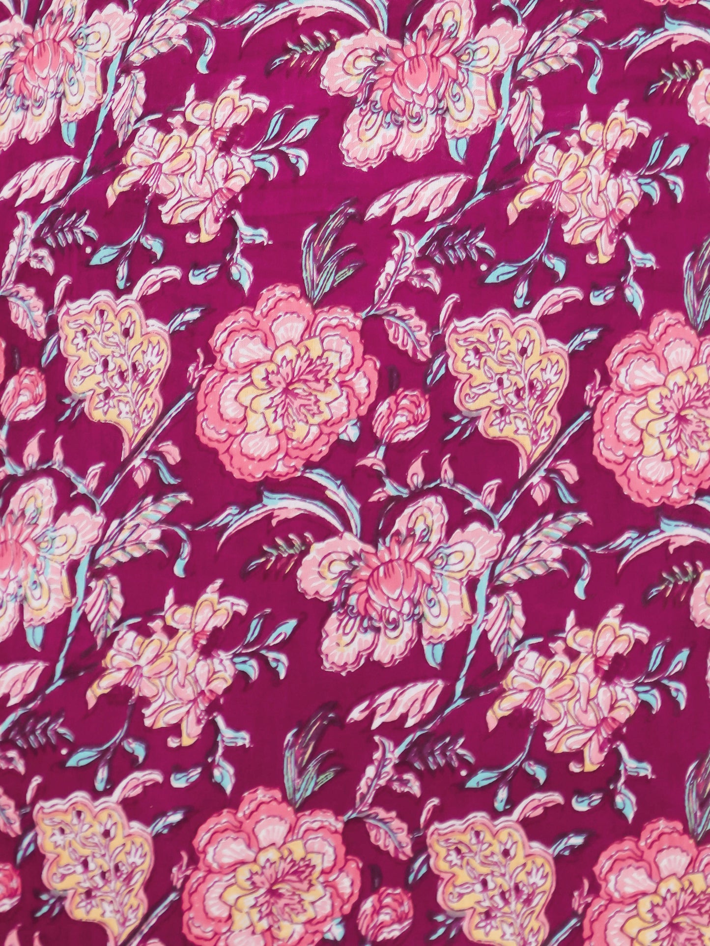 Soft Cotton Floral Straight Wine Kurta