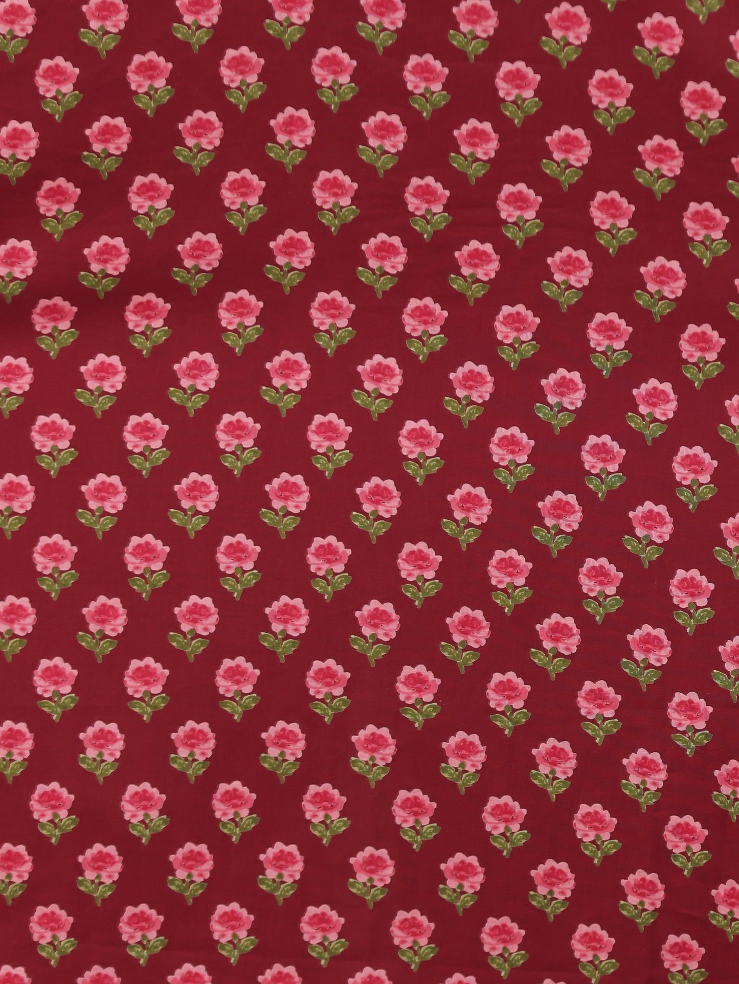 Soft Cotton Floral Straight Maroon Kurta