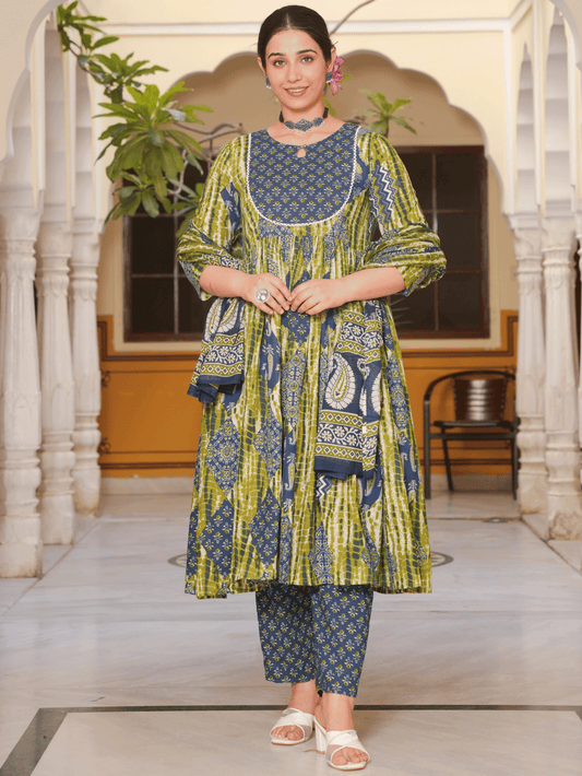 Cotton Voile Butti Blue Dupatta