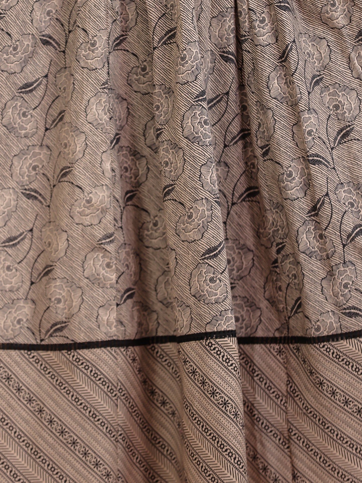 Soft Cotton Floral Anarkali Beige Kurta