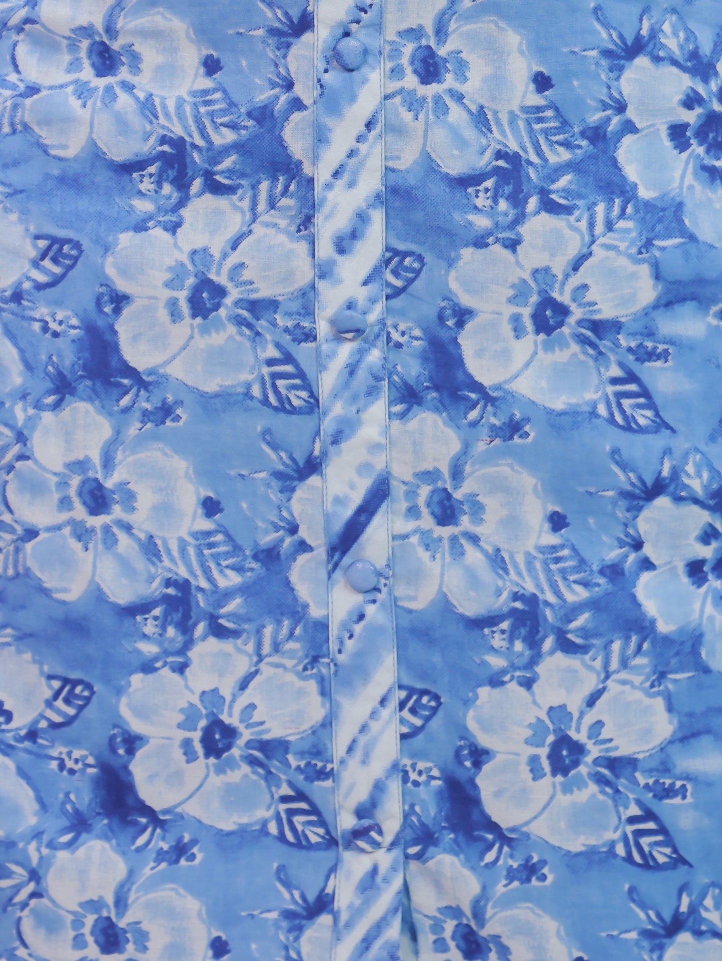 Soft Cotton Floral Straight Baby Blue Kurta