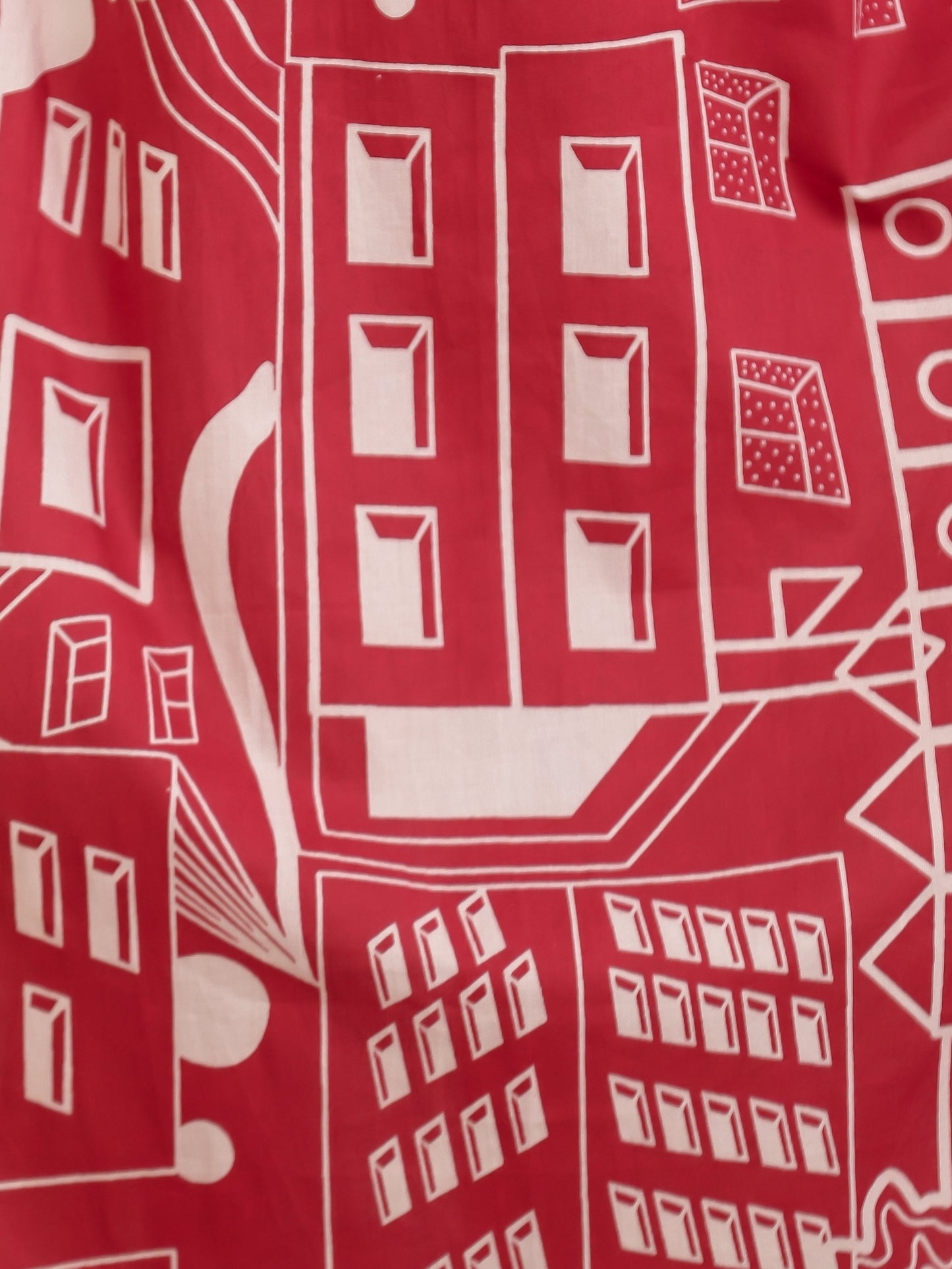 Soft Cotton Abstract Straight Red Kurta
