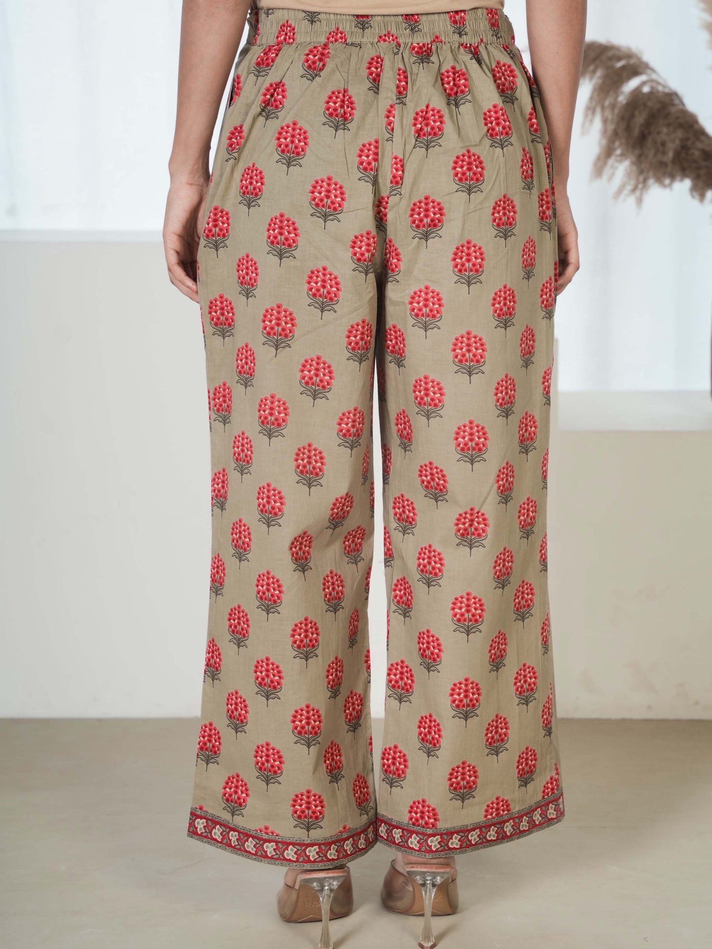 Soft Cotton Floral Maroon Palazzo