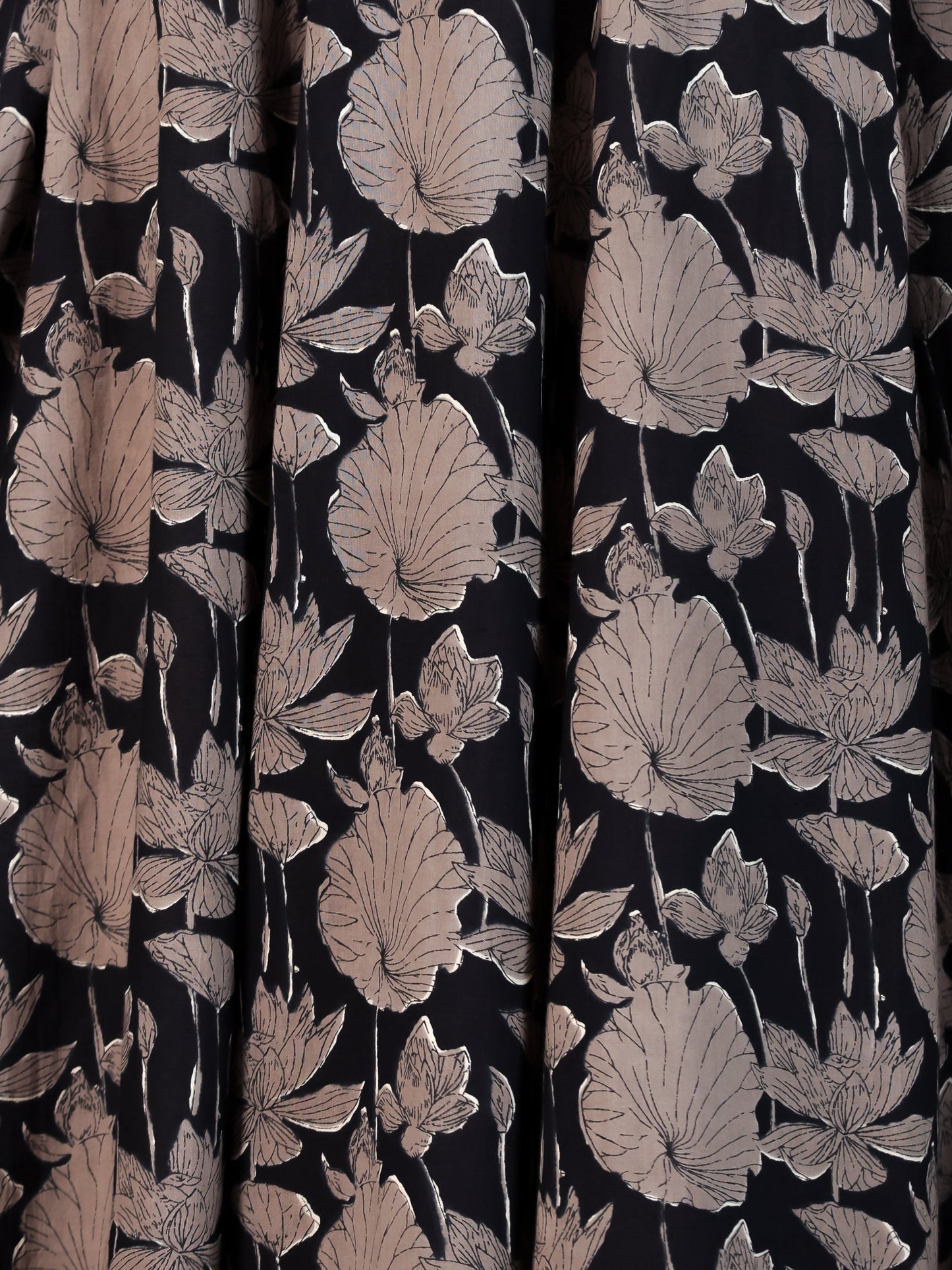 Embroidered Soft Cotton Floral Angrakha Black Dress