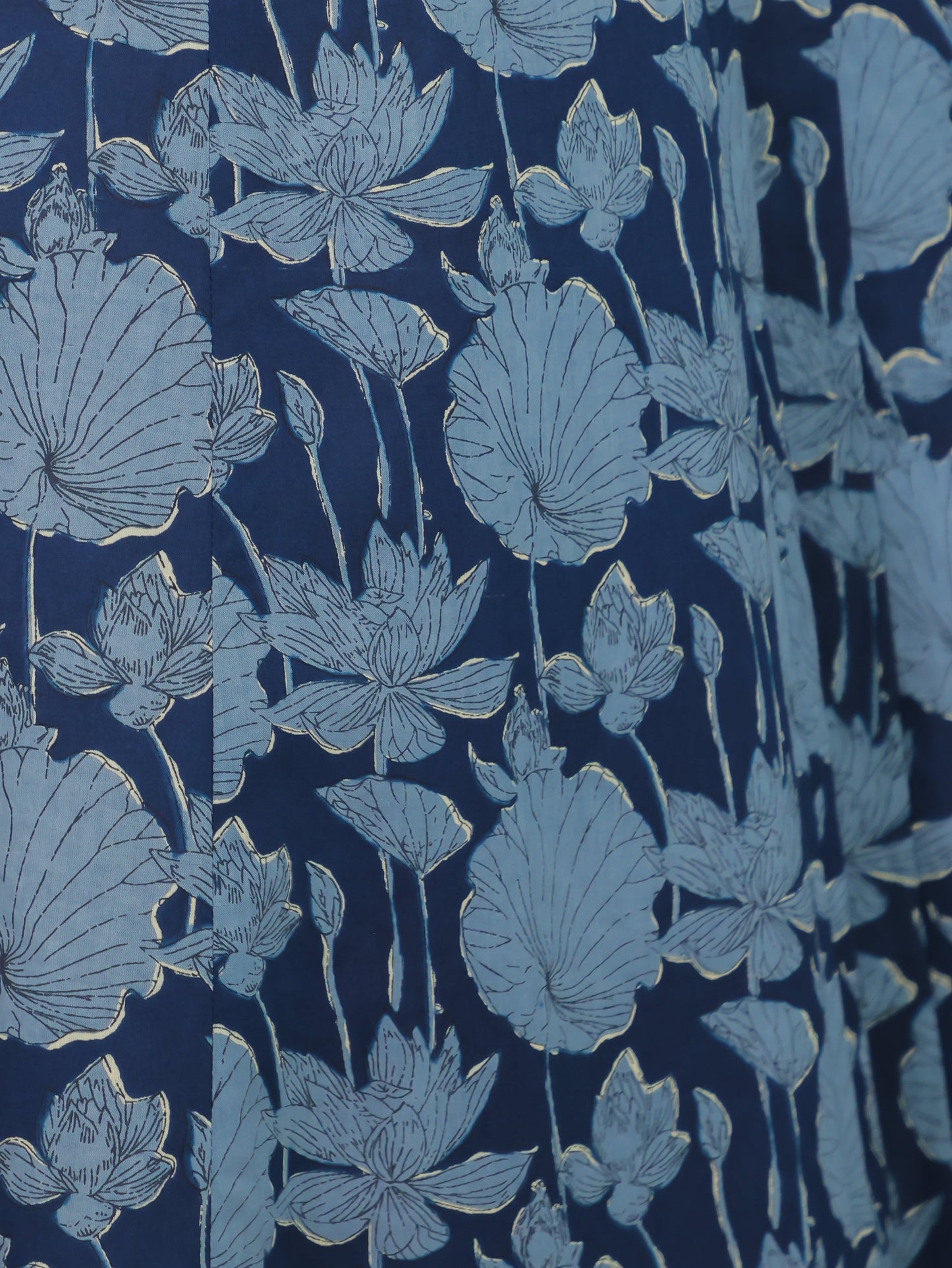 Soft Cotton Floral Flared Blue Dress