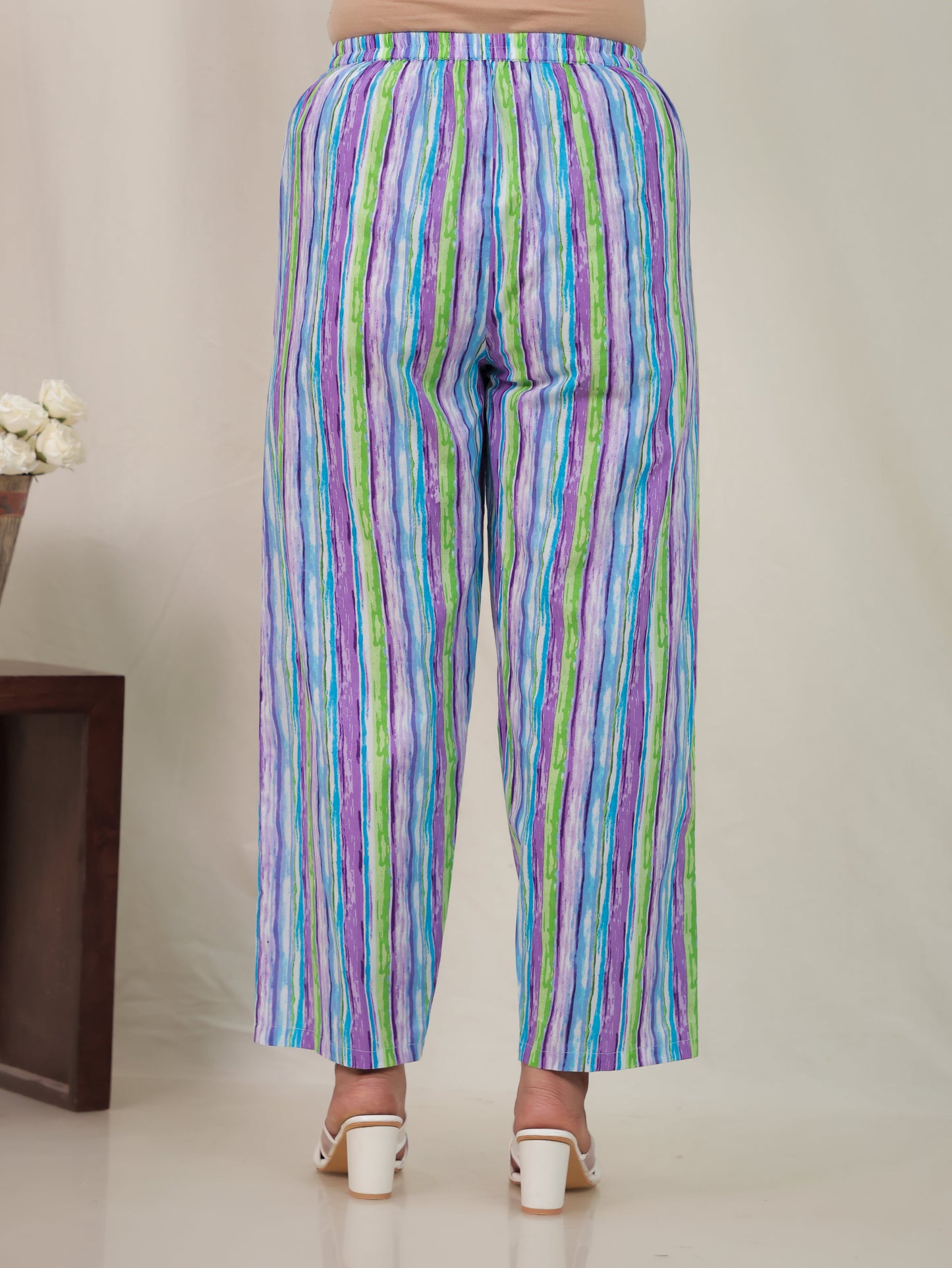 Soft Cotton Abstract Straight Purple Kurta
