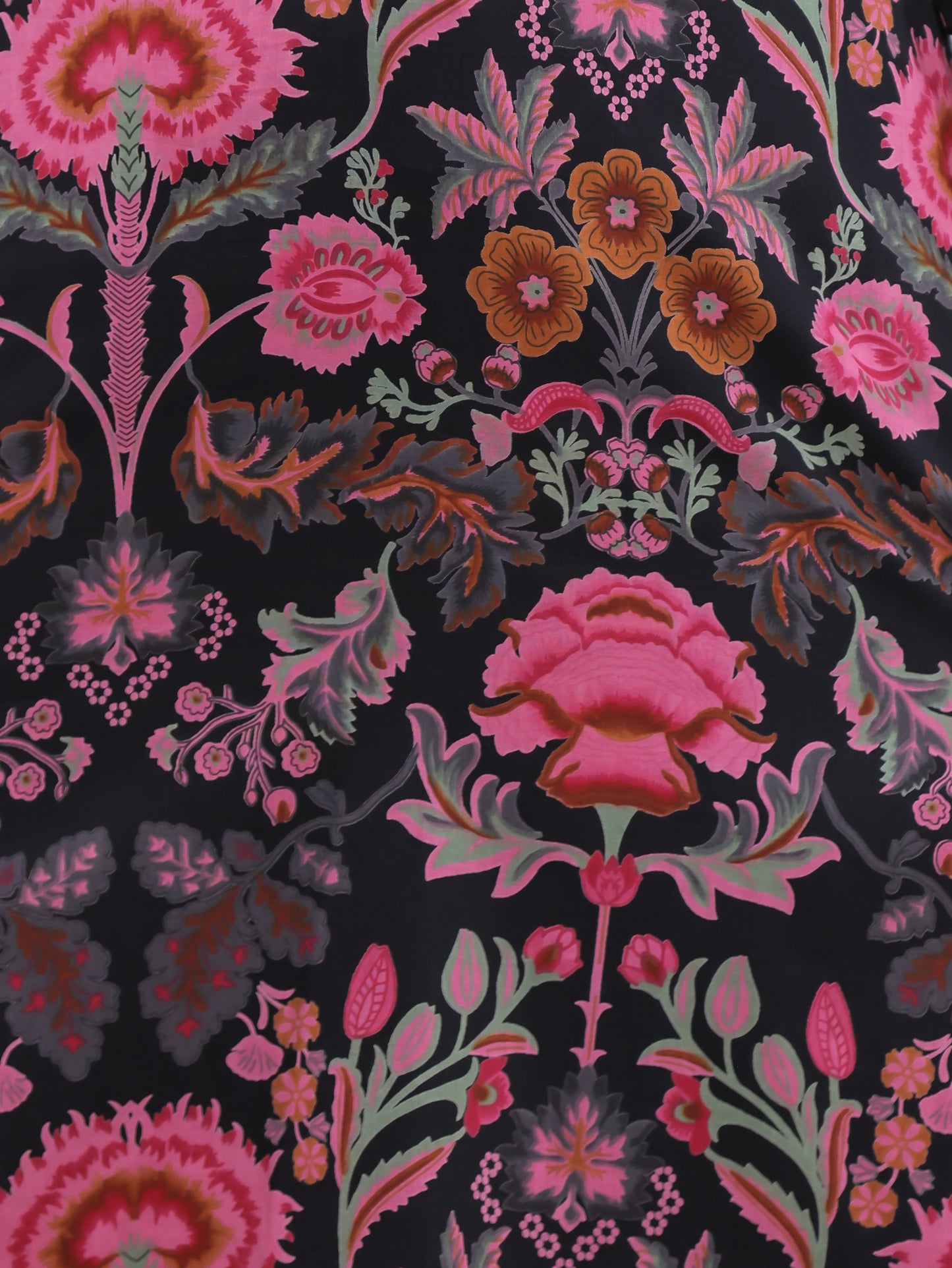 Soft Cotton Floral Straight Black Kurta