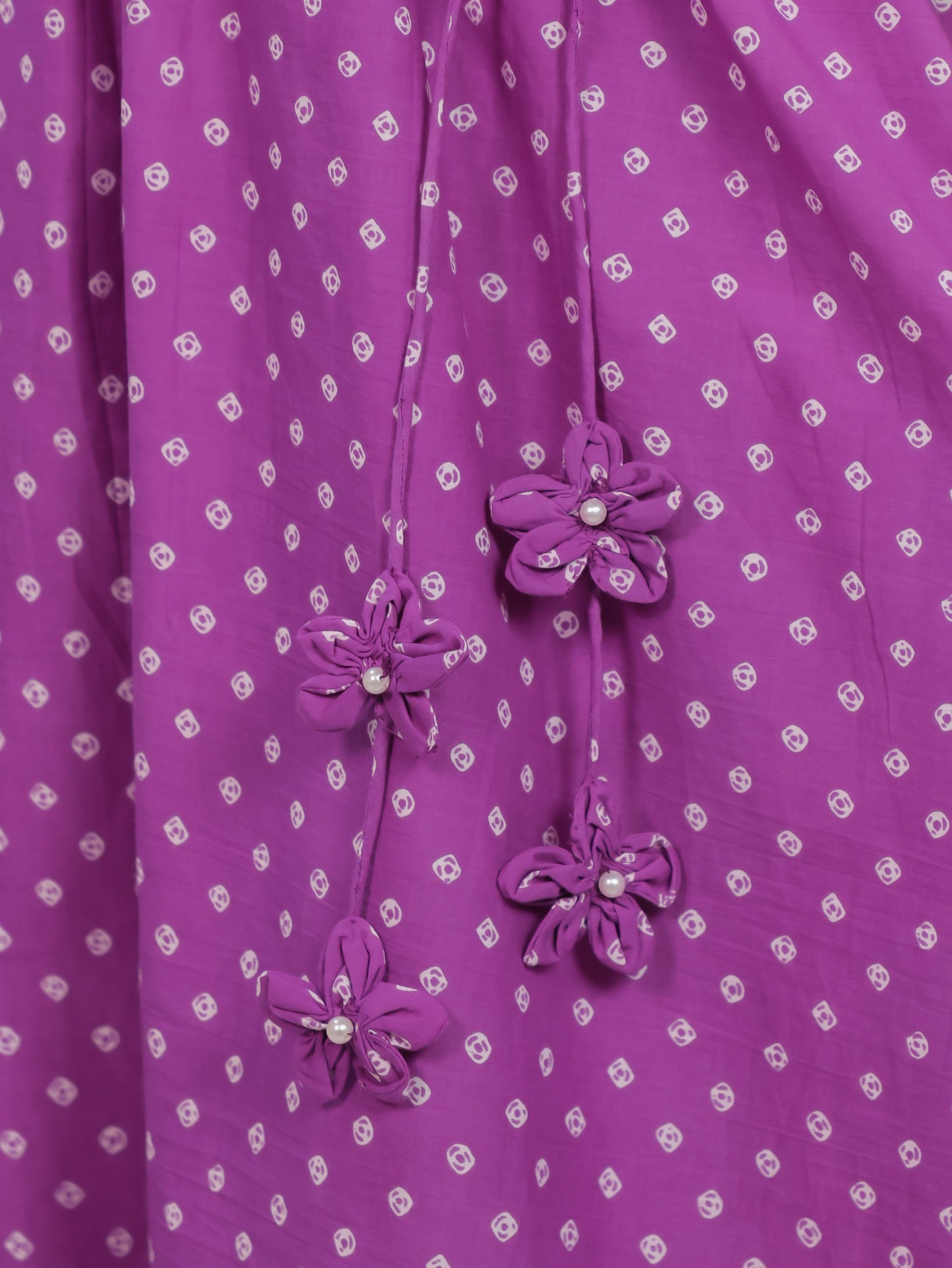 Soft Cotton Bandhani Angrakha Purple Kurta