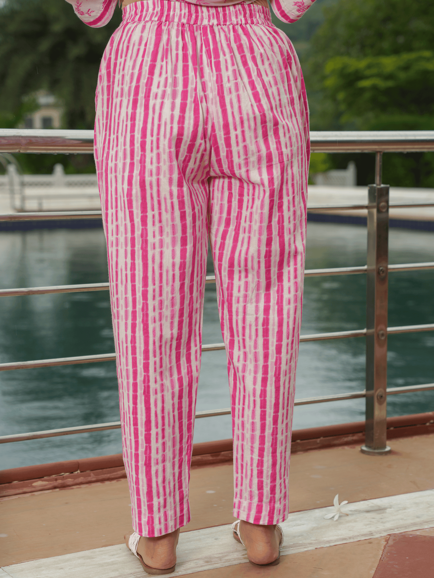Soft Cotton Floral High Low Pink Kurta