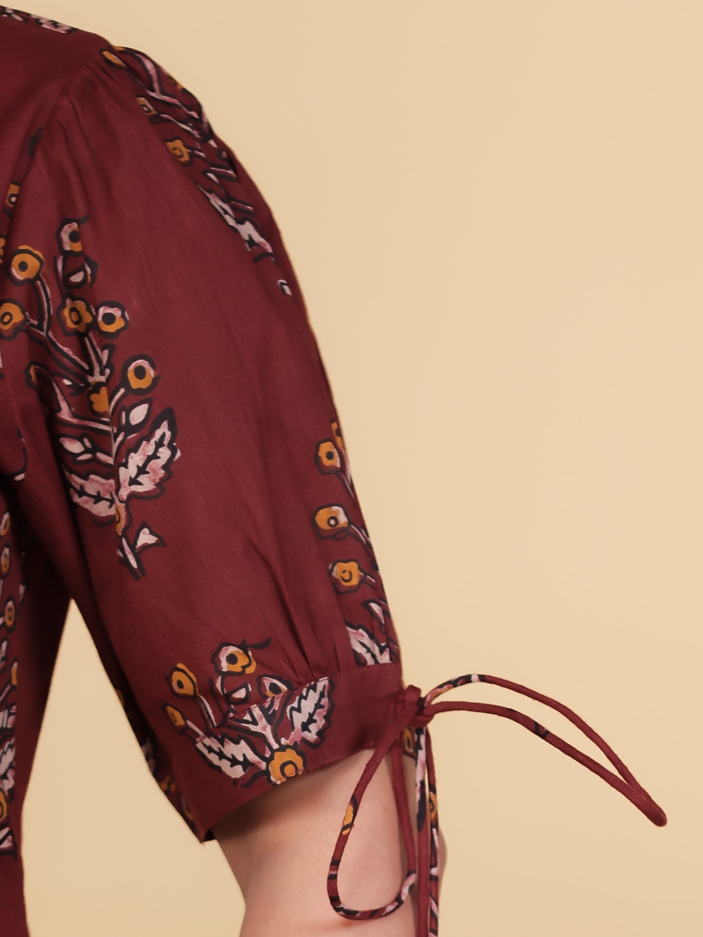 Soft Cotton Floral Straight Rust Kurta