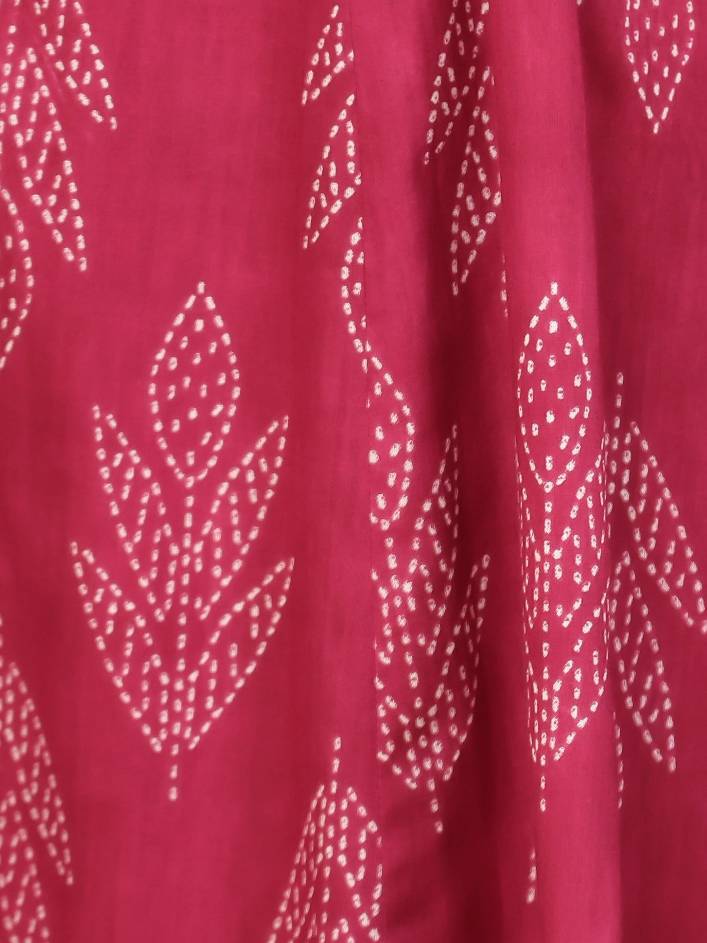 Embroidered Soft Cotton Bandhani Anarkali Red Kurta