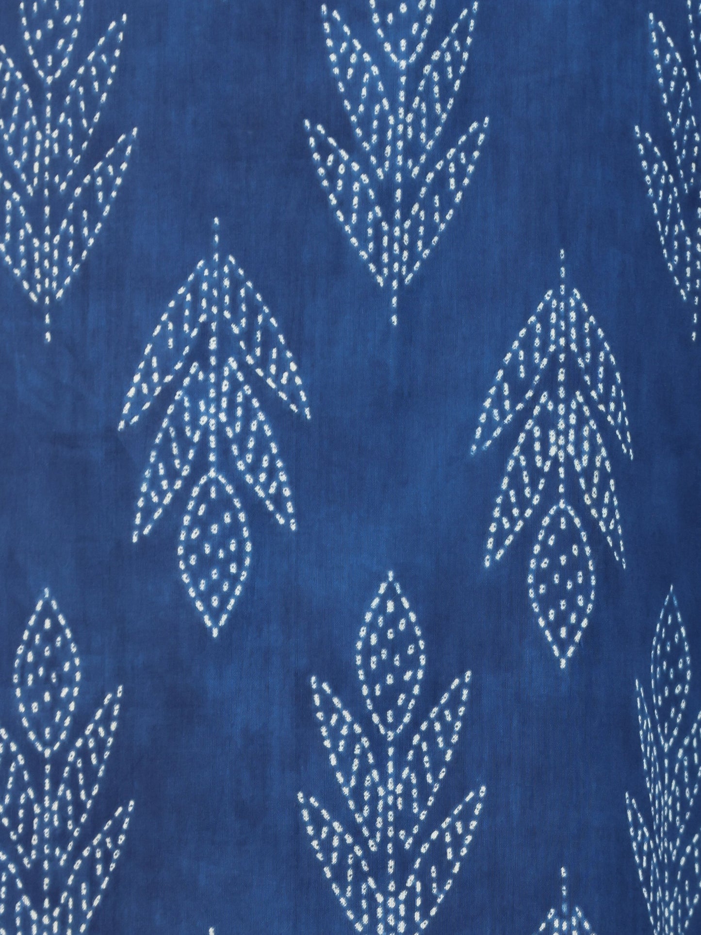 Soft Cotton Bandhani Straight Blue Kurta