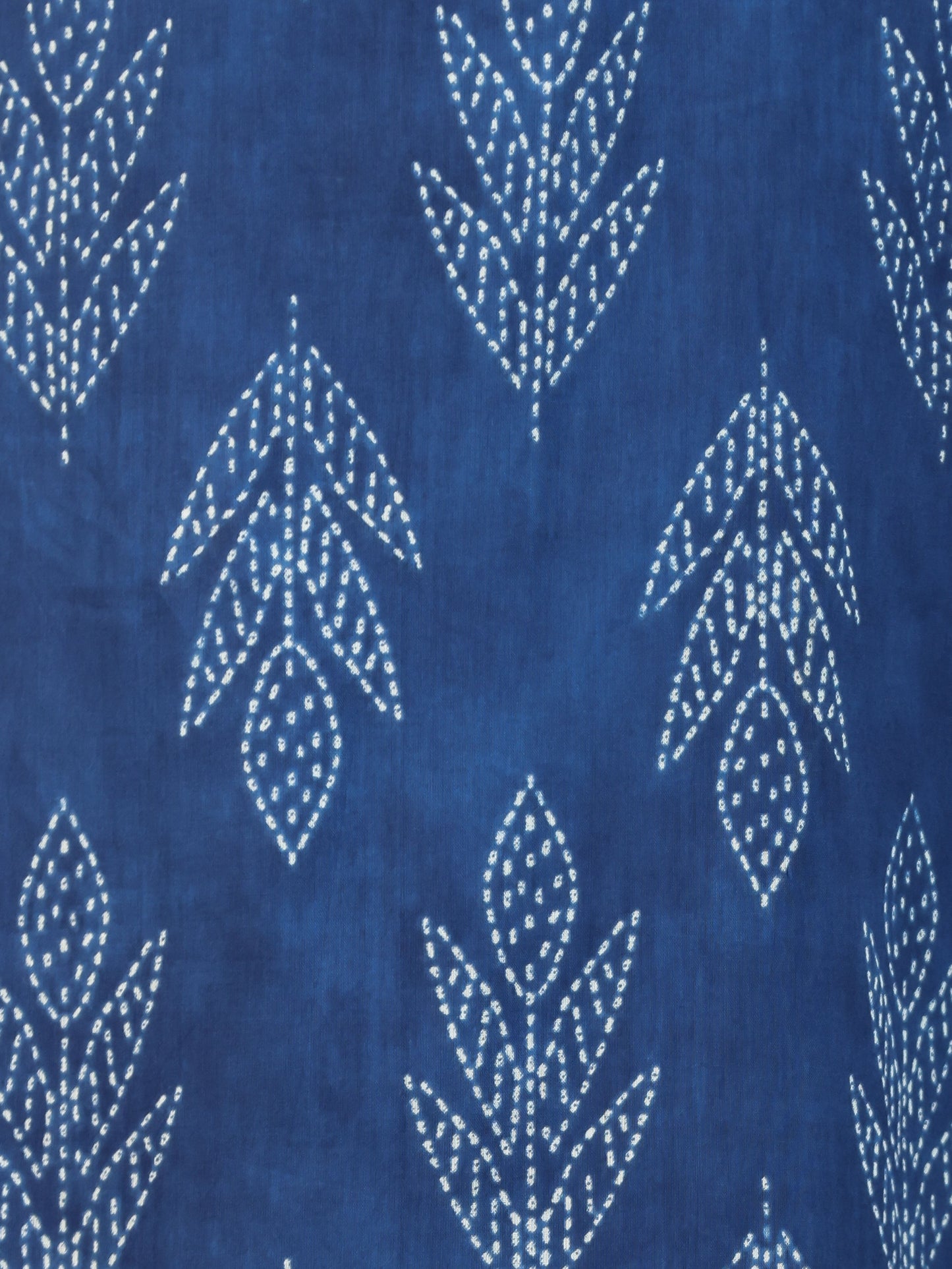 Soft Cotton Bandhani Straight Blue Kurta