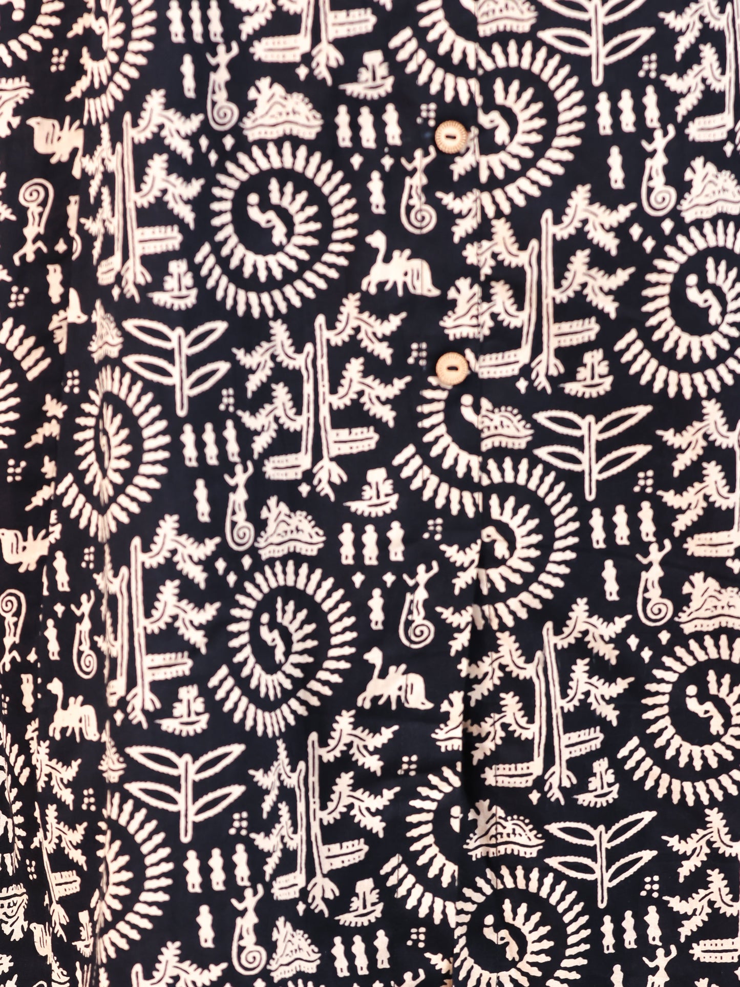 Soft Cotton Abstract High Low Black Kurta