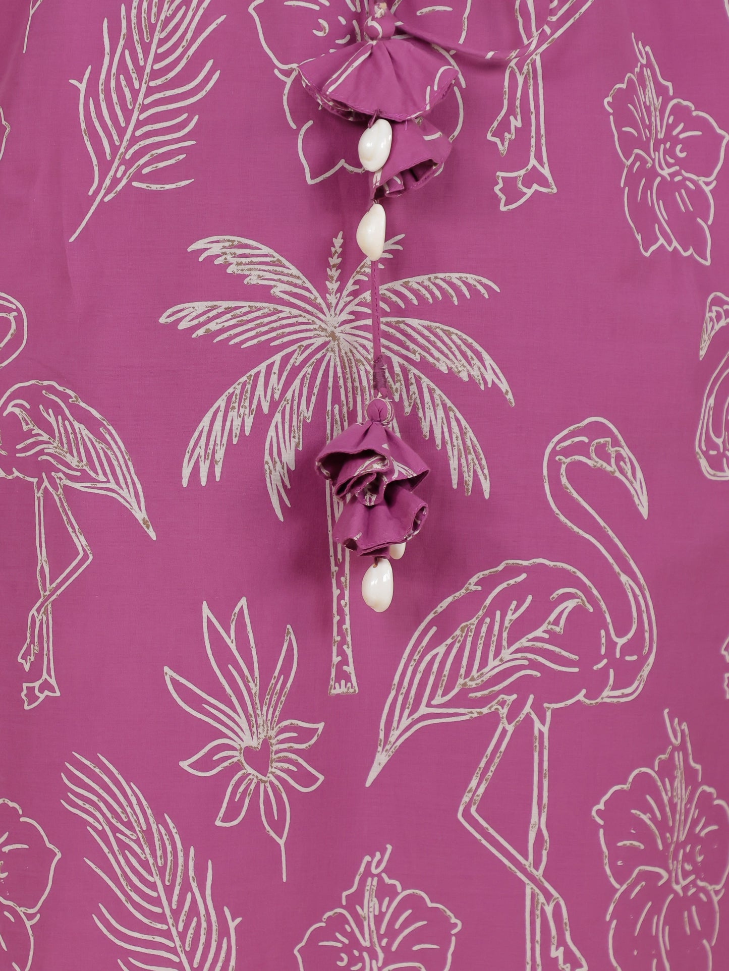 Soft Cotton Placement Print Kaftan Purple Kurta