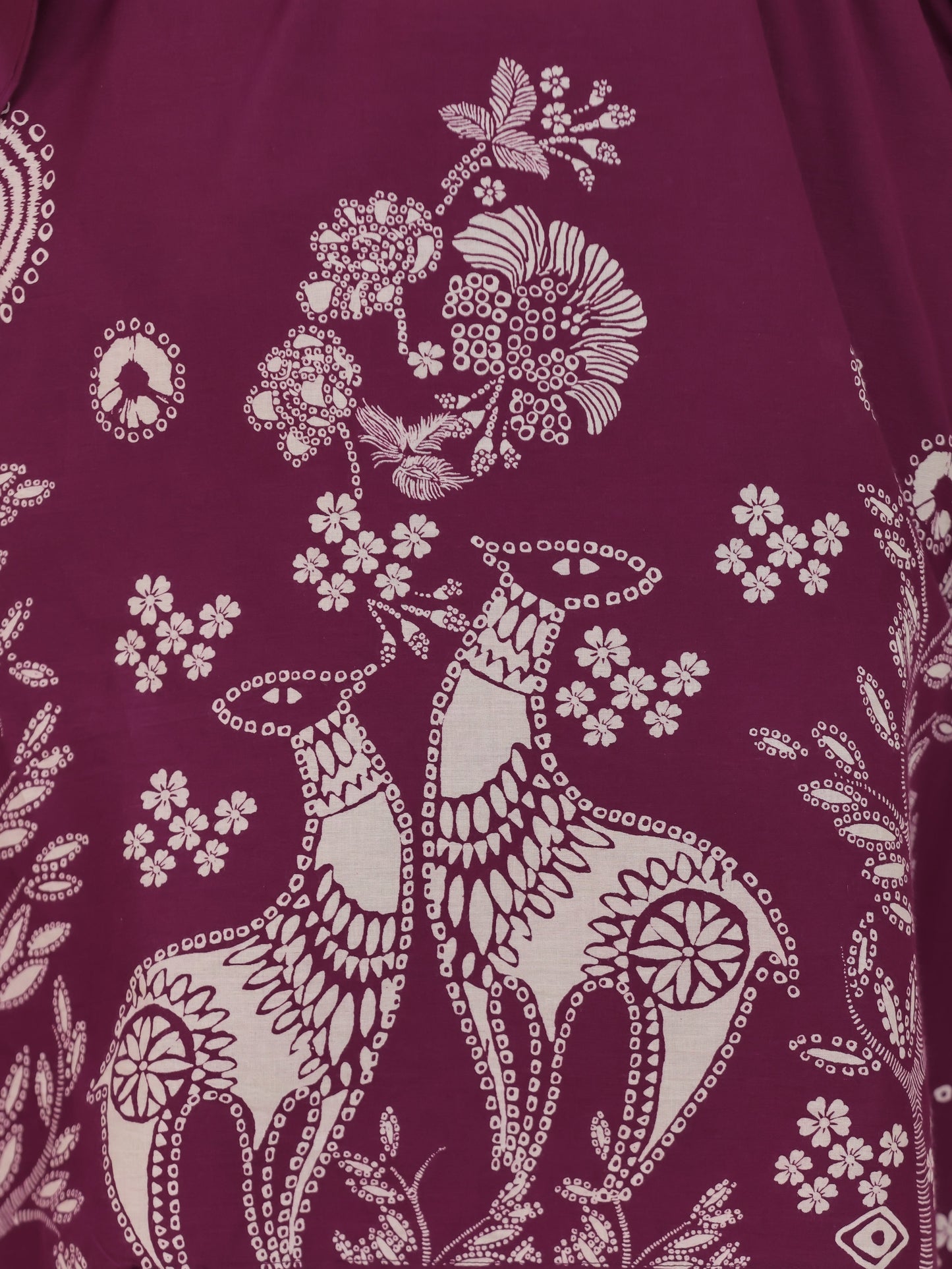 Soft Cotton Placement Print Straight Wine Kurta
