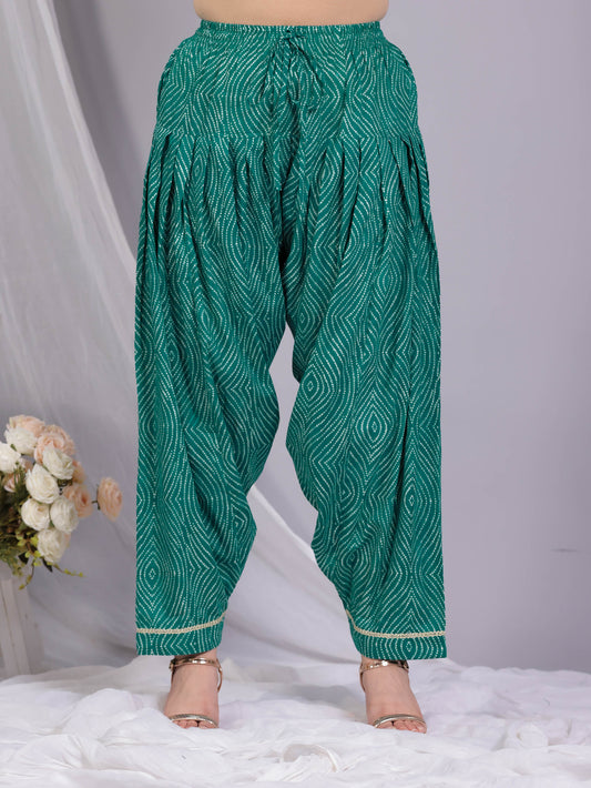 Soft Cotton Bandhani Turquoise Salwar