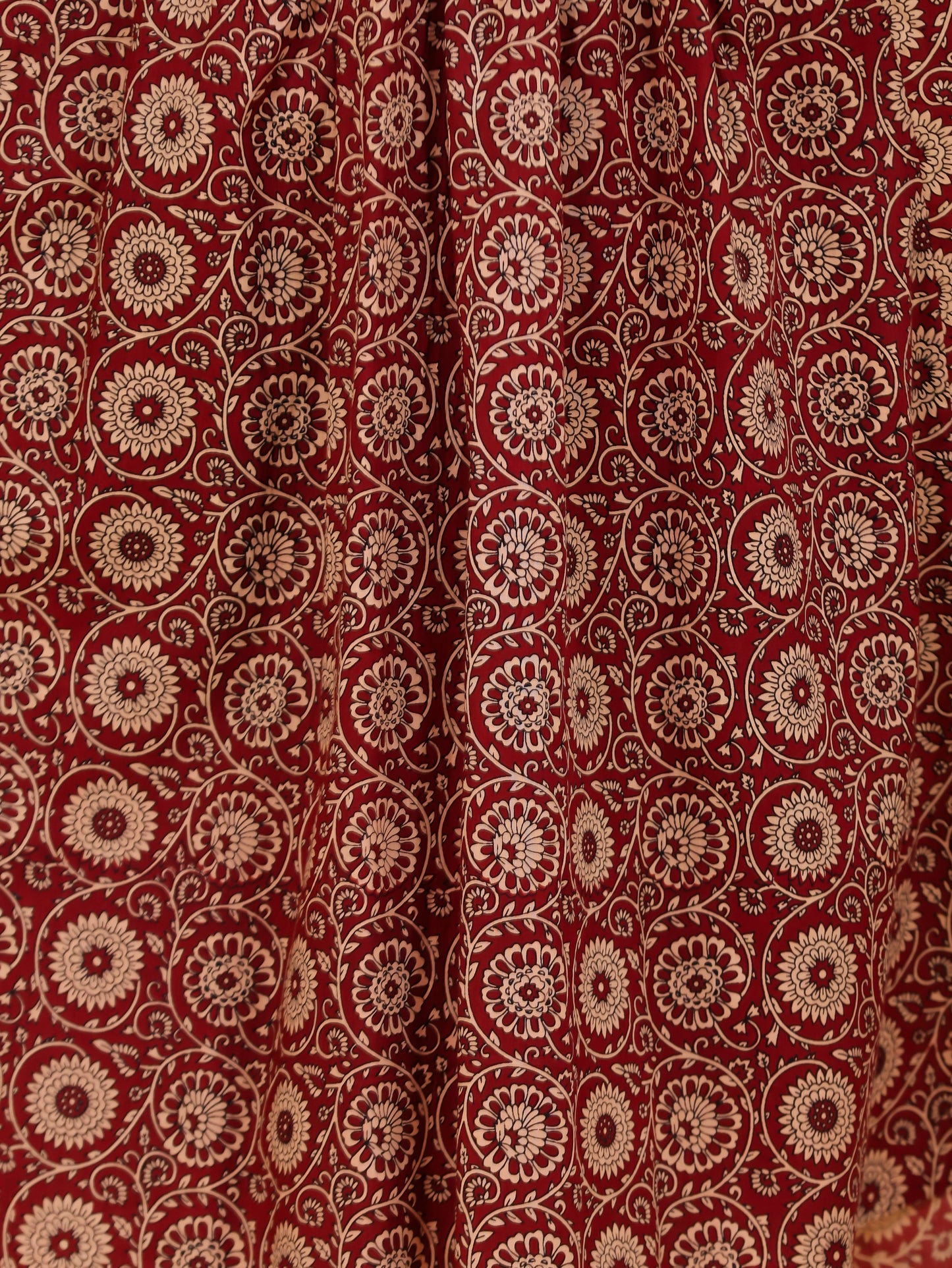 Soft Cotton Floral Anarkali Rust Kurta