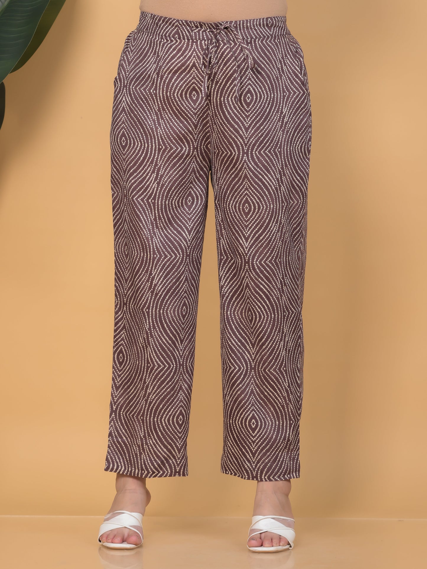 Soft Cotton Bandhani Flared Mauve Kurta