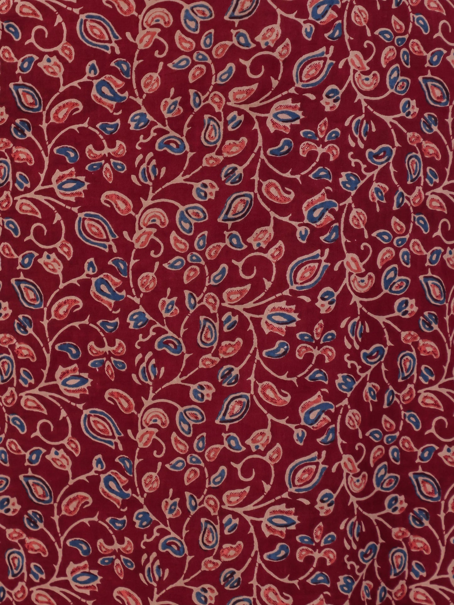 Soft Cotton Floral Straight Maroon Kurta