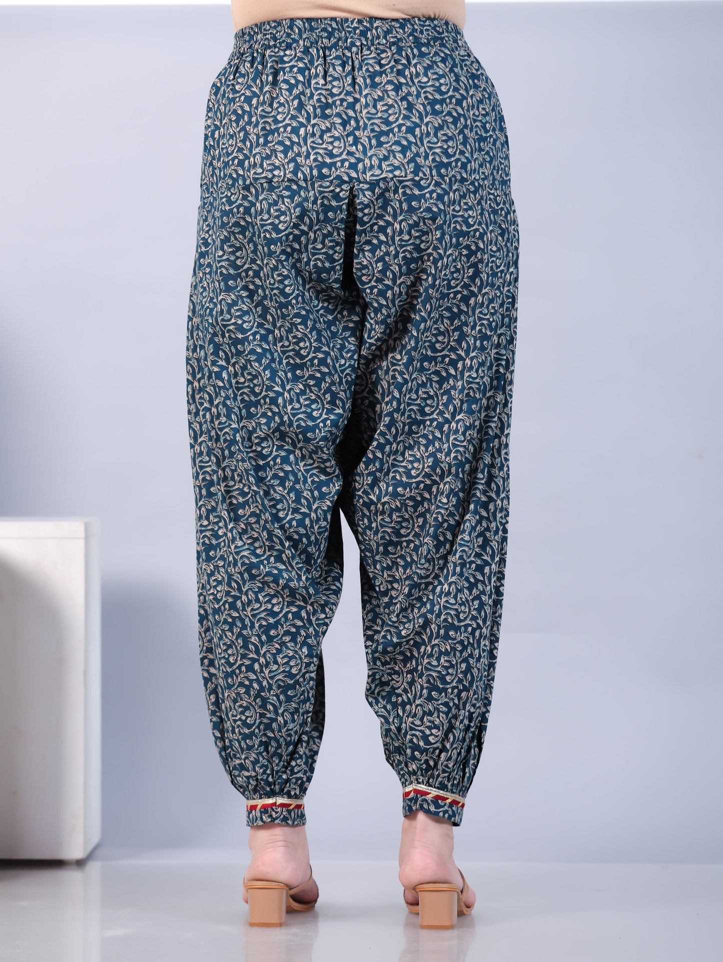 Soft Cotton Floral Blue Salwar