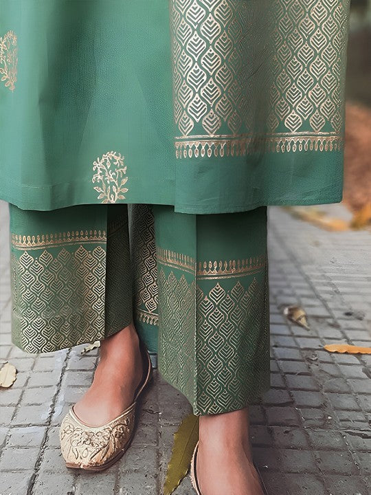 The hemming bird Ethnic Motifs Printed Regular Pure Cotton Kurta