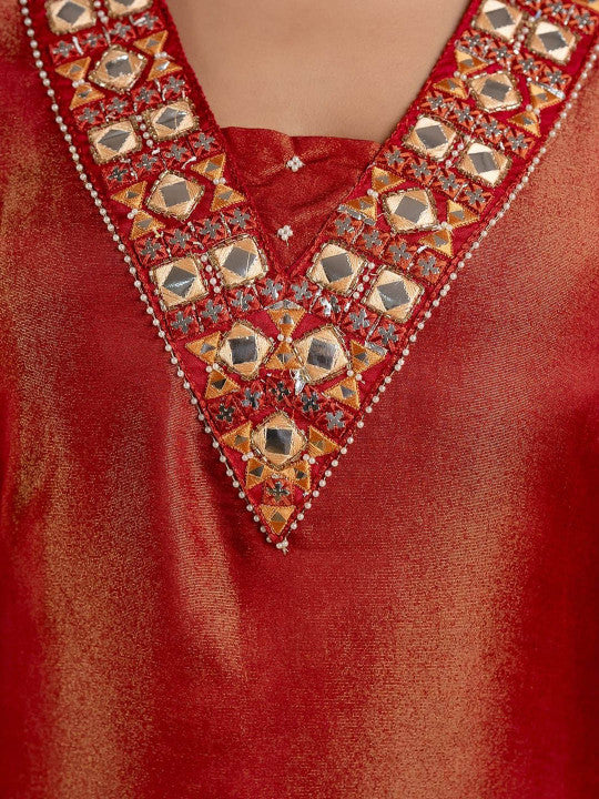 AUTUMN LANE Women Ethnic Motifs Embroidered Kurta with Trousers & Dupatta
