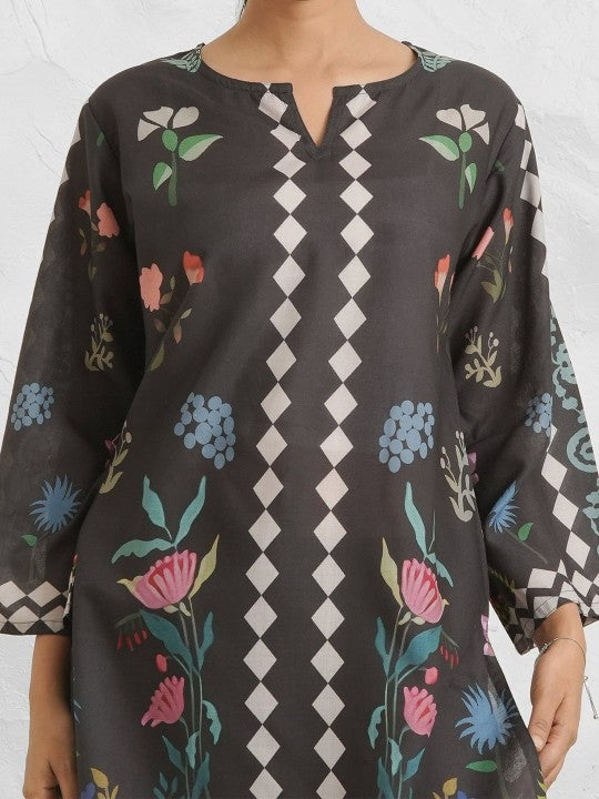 HOUSE OF KARI Printed Round Neck Cotton Tunic With Trousers Co-Ords