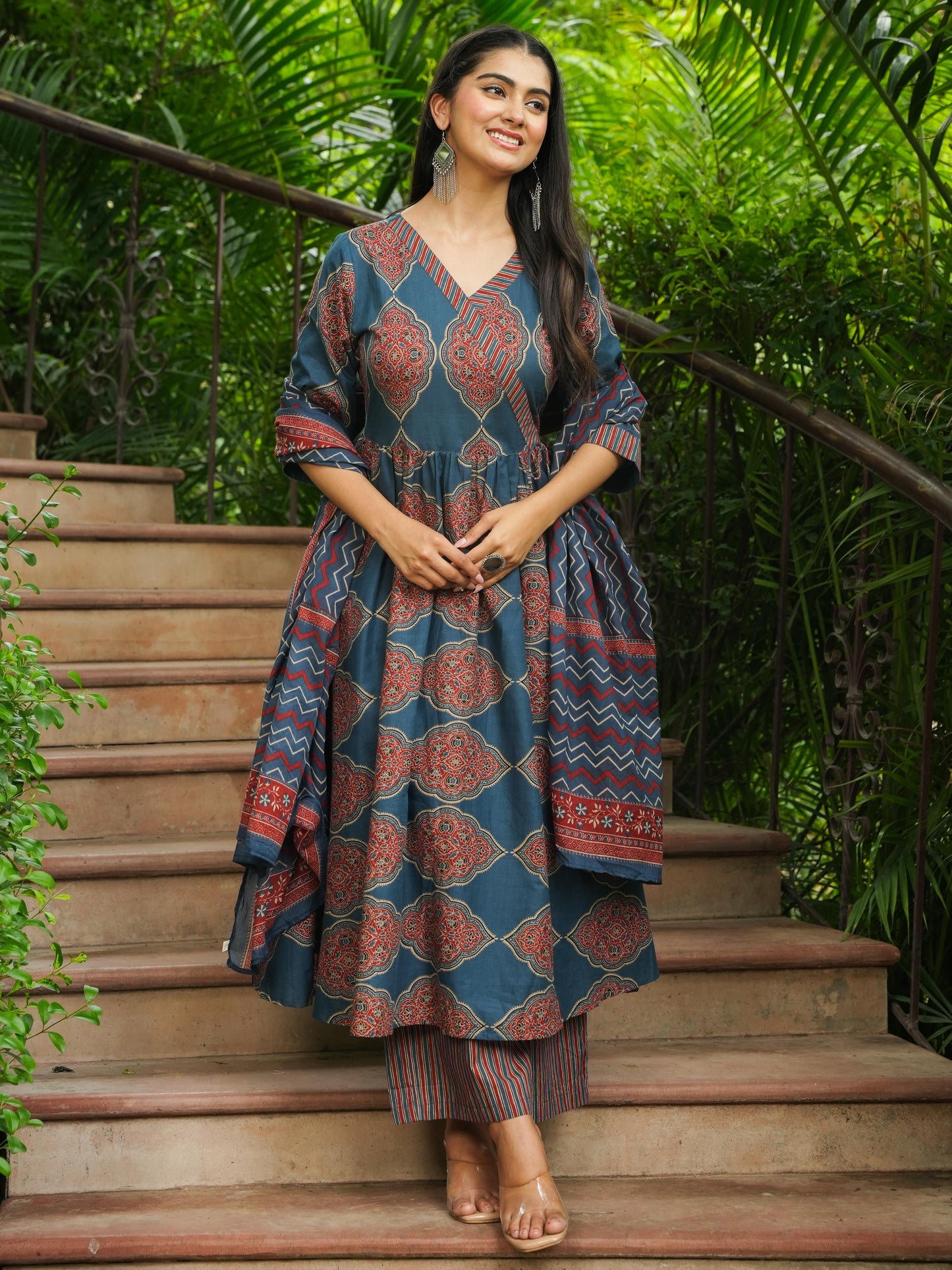 Cotton Voile Striped Maroon Dupatta