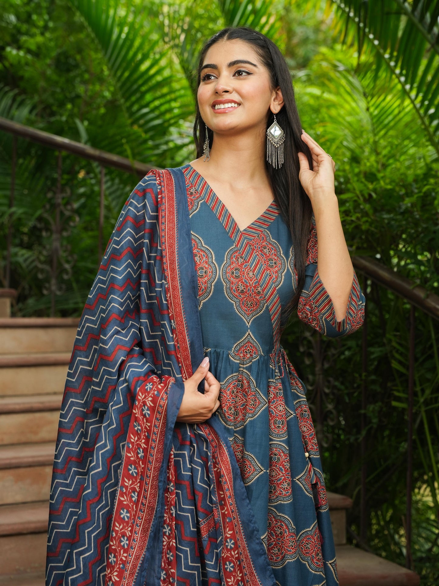 Cotton Voile Striped Maroon Dupatta