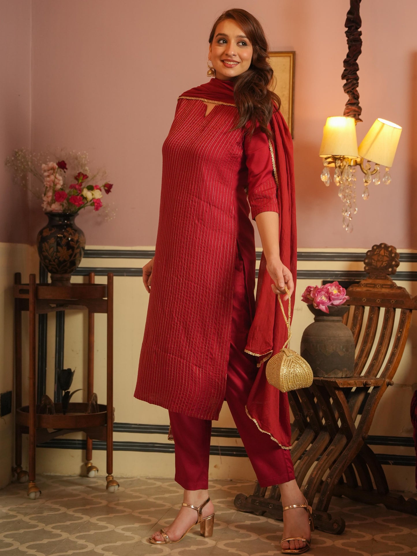 Cotton Voile Solid Maroon Dupatta