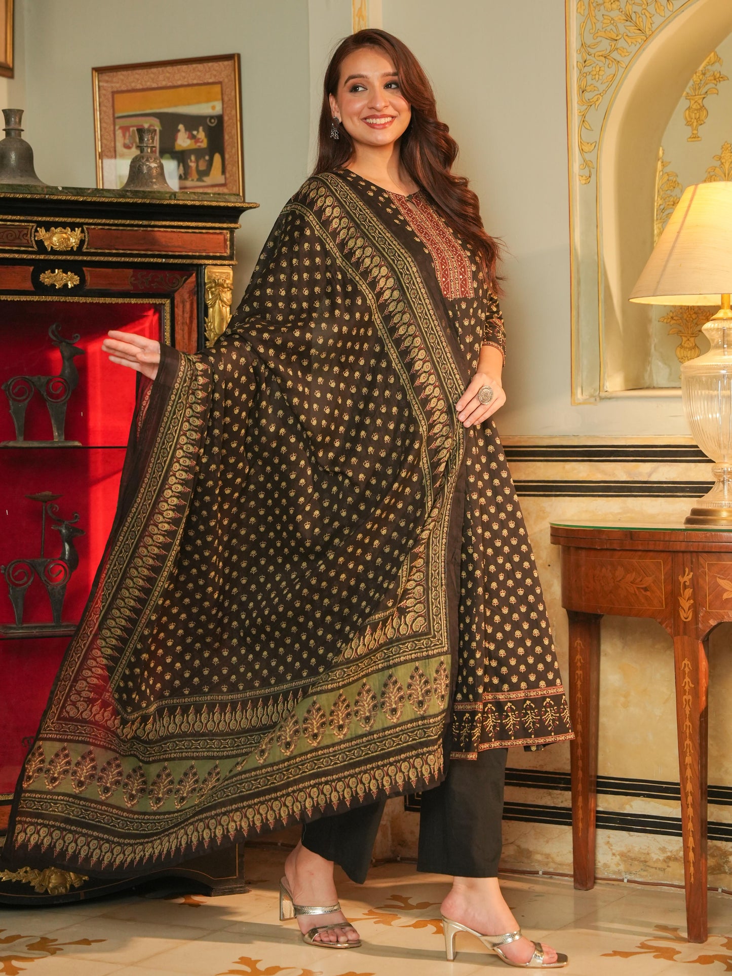 Cotton Voile Black Dupatta