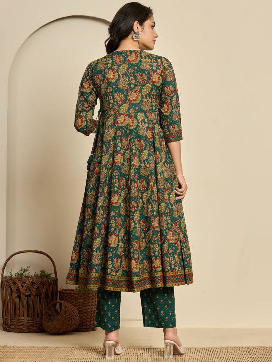Do Dhaage Women Ethnic Motifs Print Sequined Pure Cotton Kurta with Trousers & Dupatta