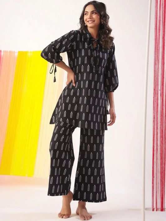 Jade & Julie Printed Pure Cotton Top & Trousers Co-Ords
