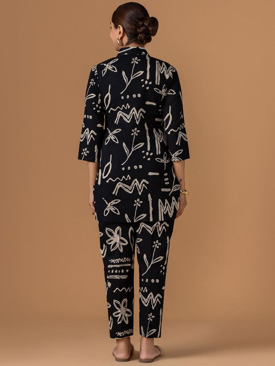 WOMEN PLUS Safar Printed Pure Cotton Tunic With Trousers Co-Ords