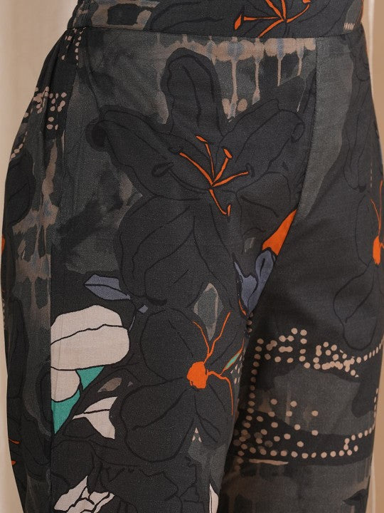 FASHOR Abstract Floral Printed Tunic & Trouser