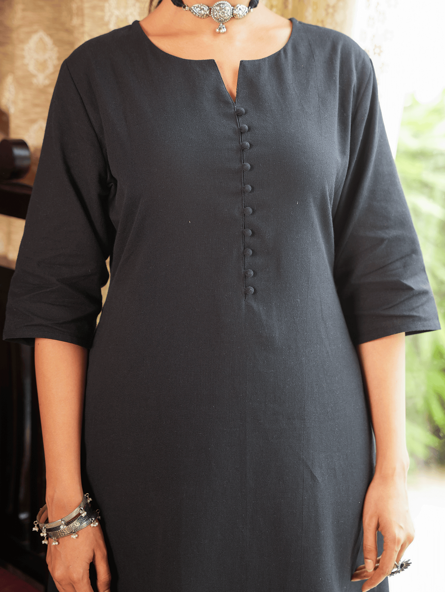 Linen Cotton Solid Kurta