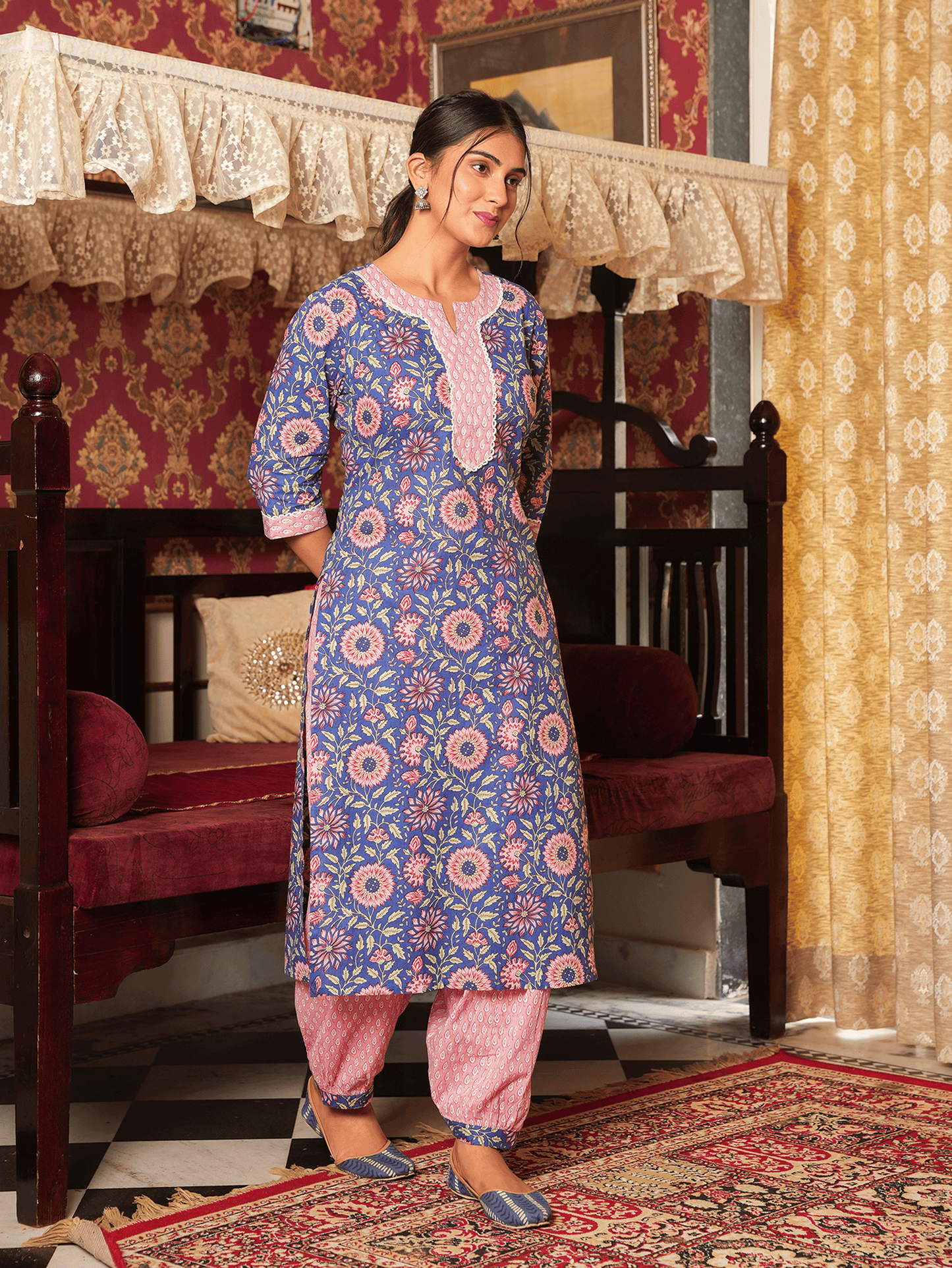 Soft Cotton Floral Kurta