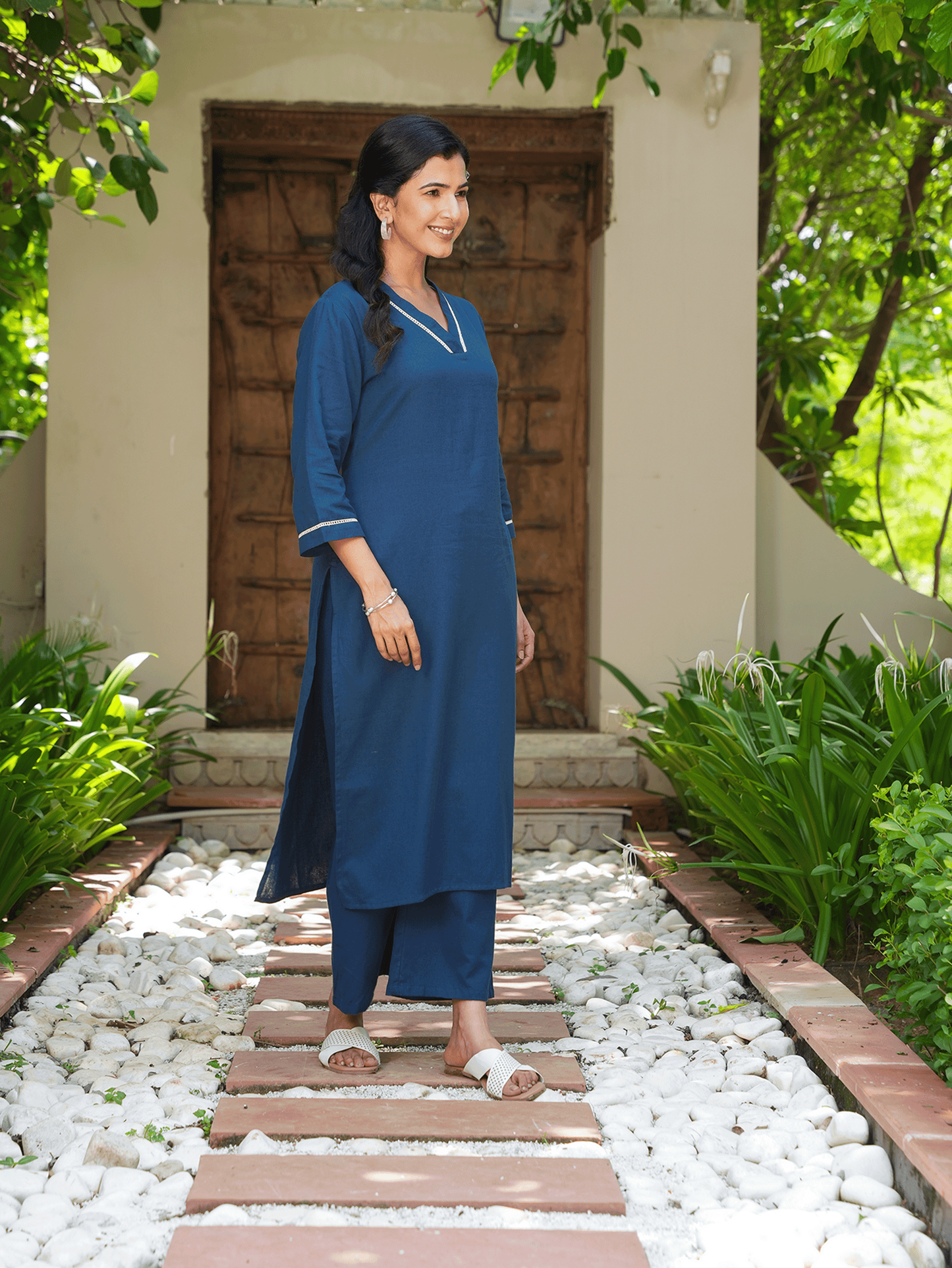 Linen Cotton Solid Kurta