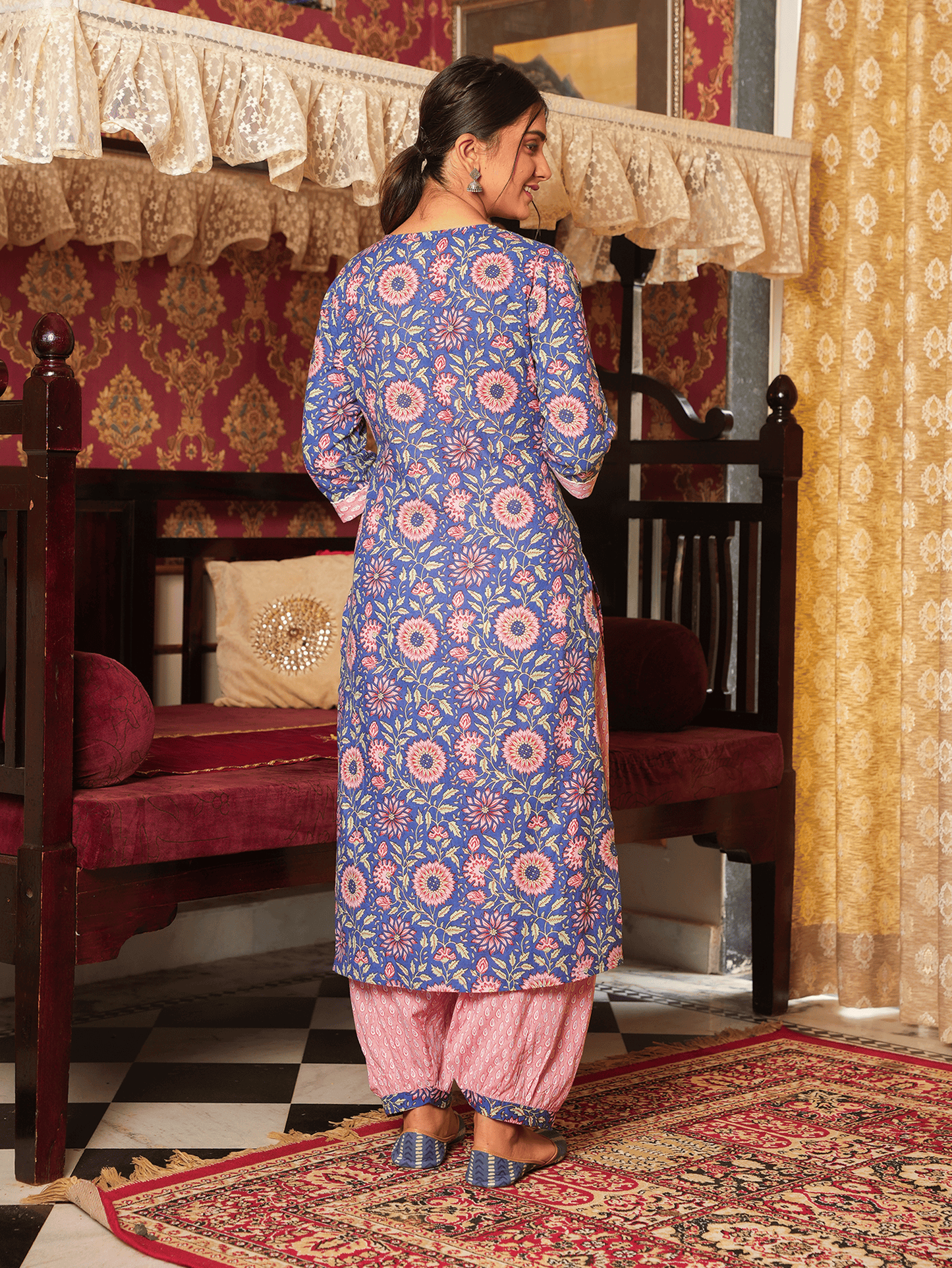 Soft Cotton Floral Kurta