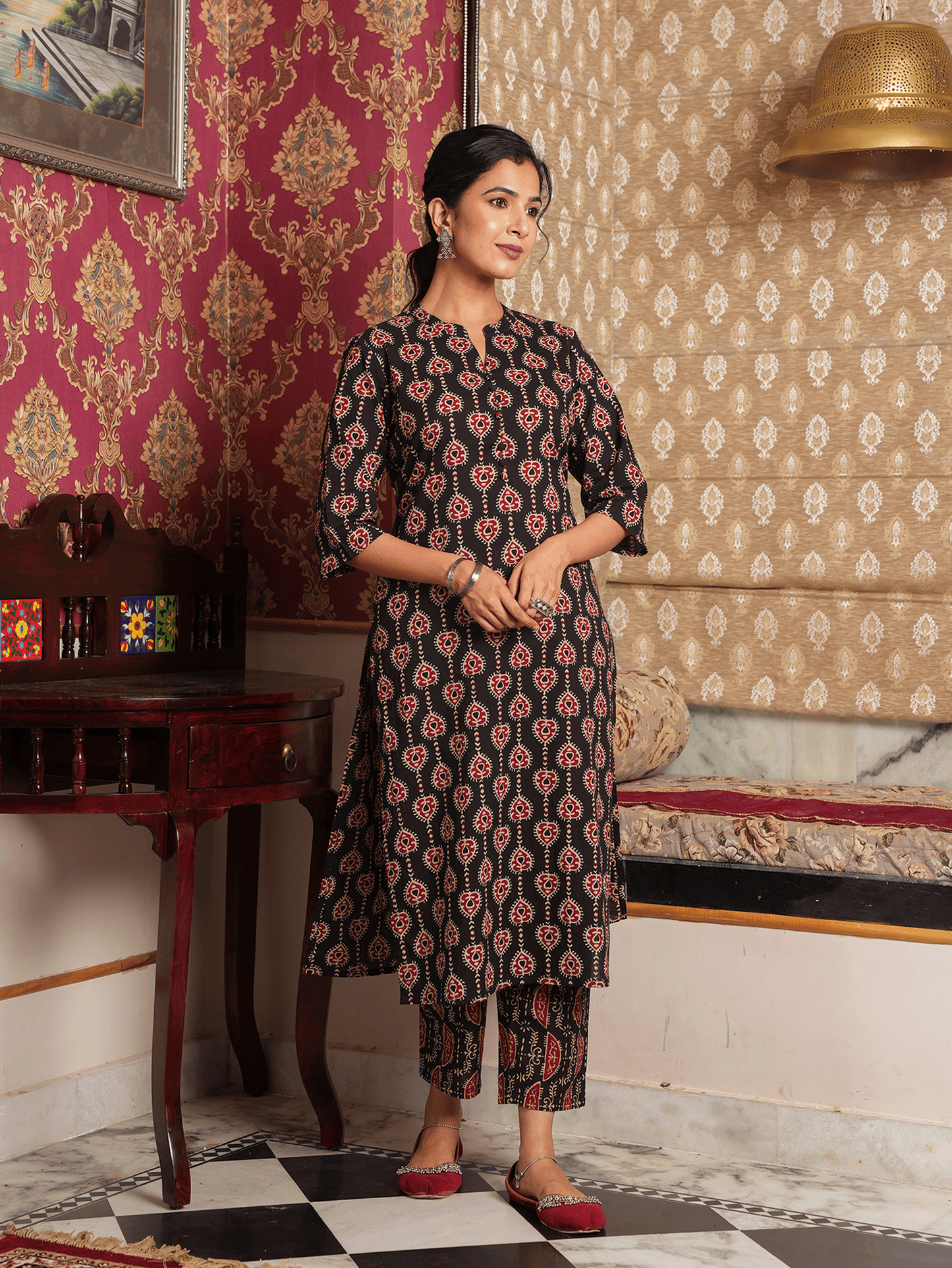 Soft Cotton Geometric Kurta