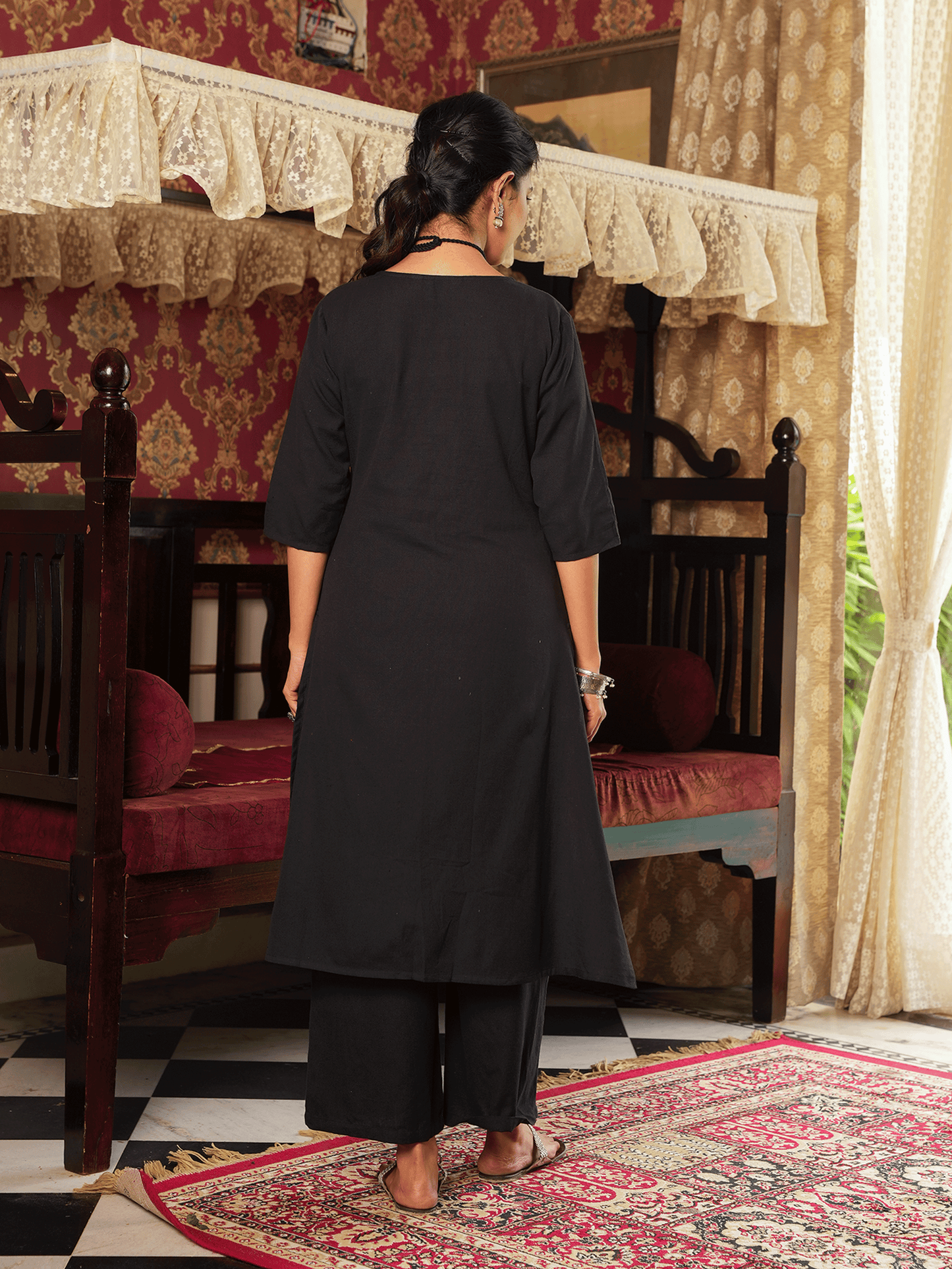 Linen Cotton Solid Kurta