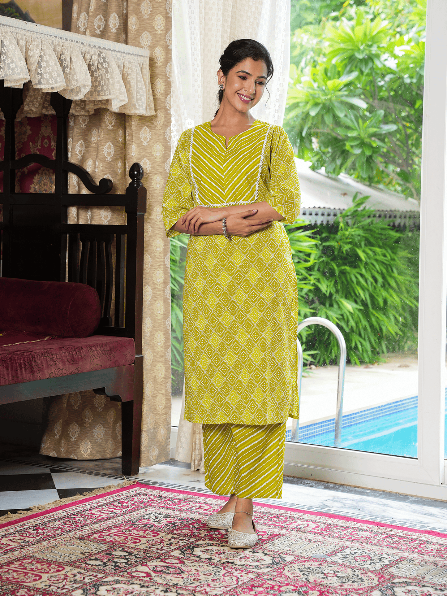 Soft Cotton Geometric Kurta